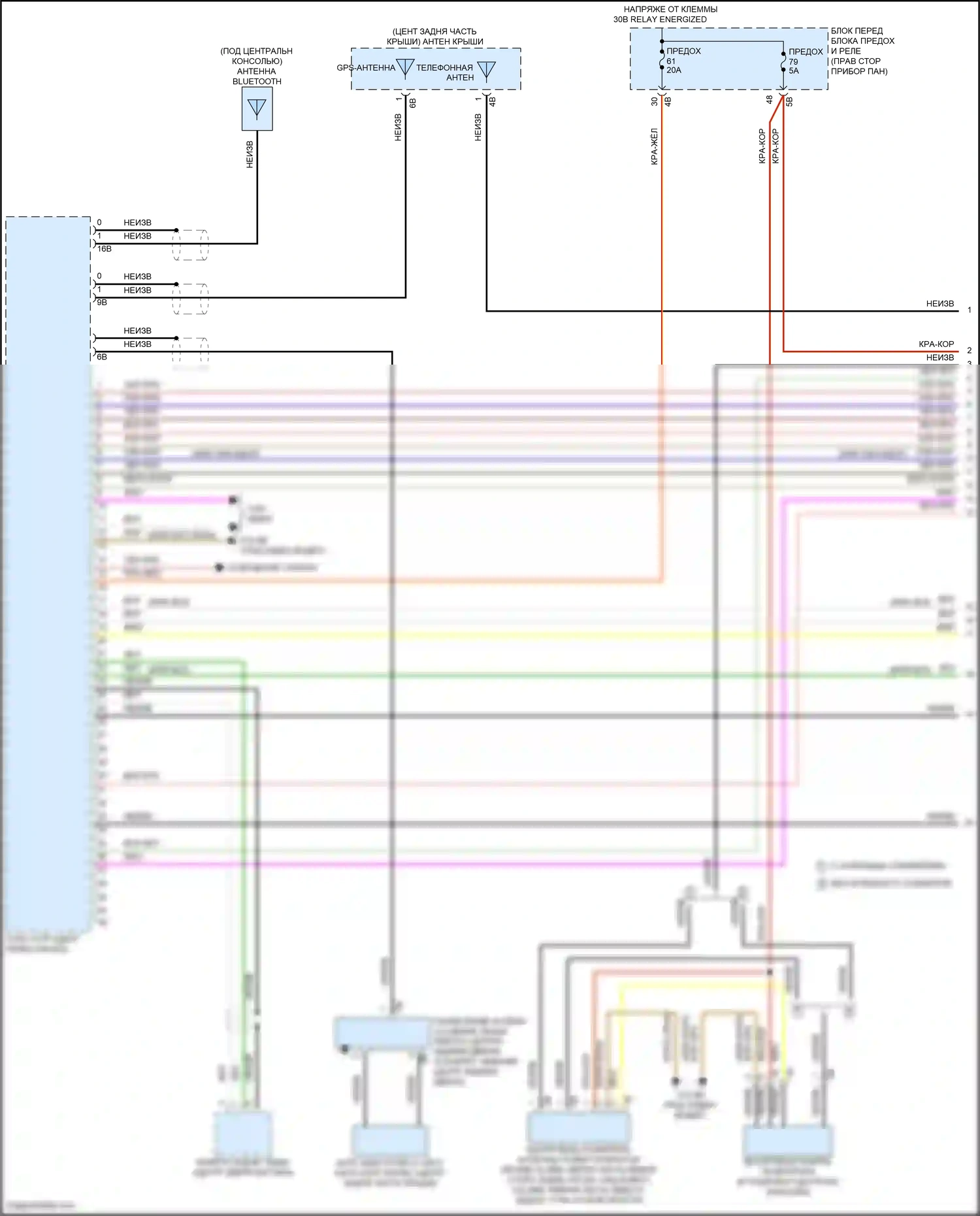 Cooper Countryman MINI II рестайлинг (2020-2023): Электросхема навигации, с базовой магнитолой, без активного звукового оформления (1 из 4) 