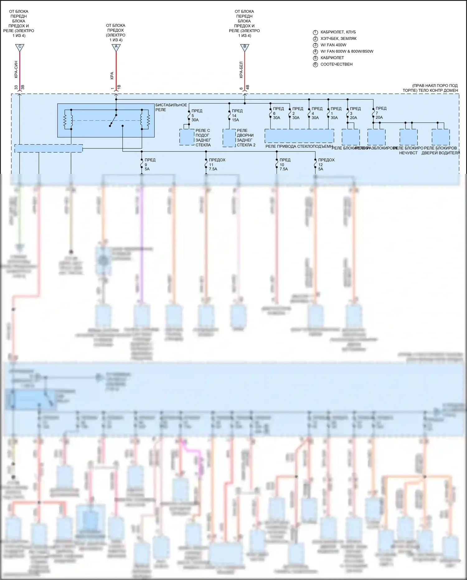 Cooper Countryman MINI III (2023-2024): Электросхема блока предохранителей реле (2 из 4) 