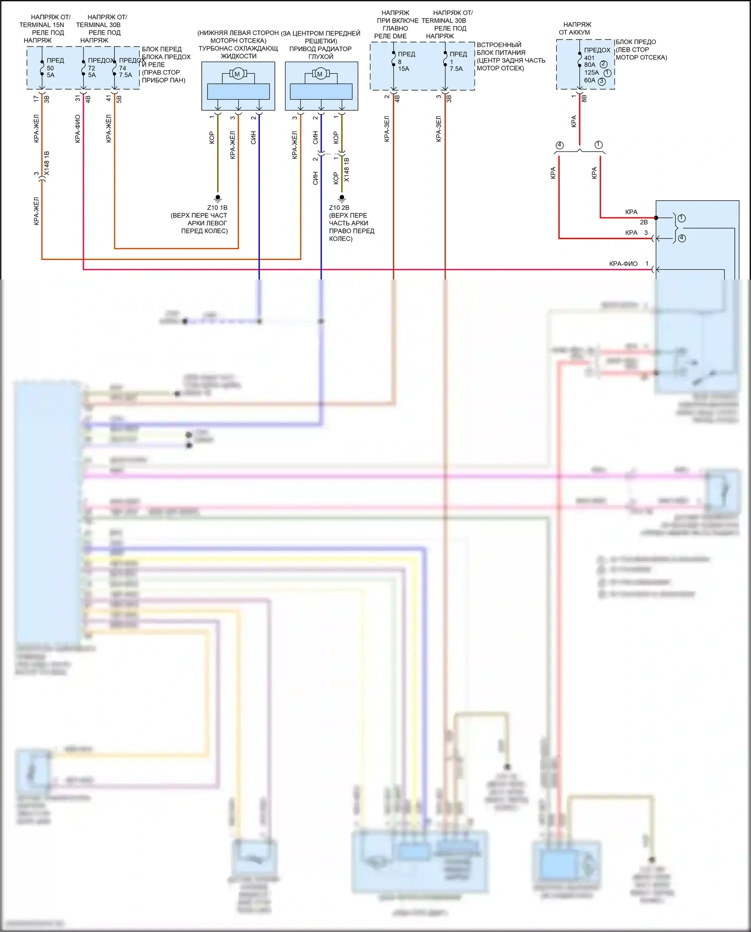 Cooper Countryman MINI III (2023-2024): Электросхема вентилятора охлаждения, кроме гибридного 