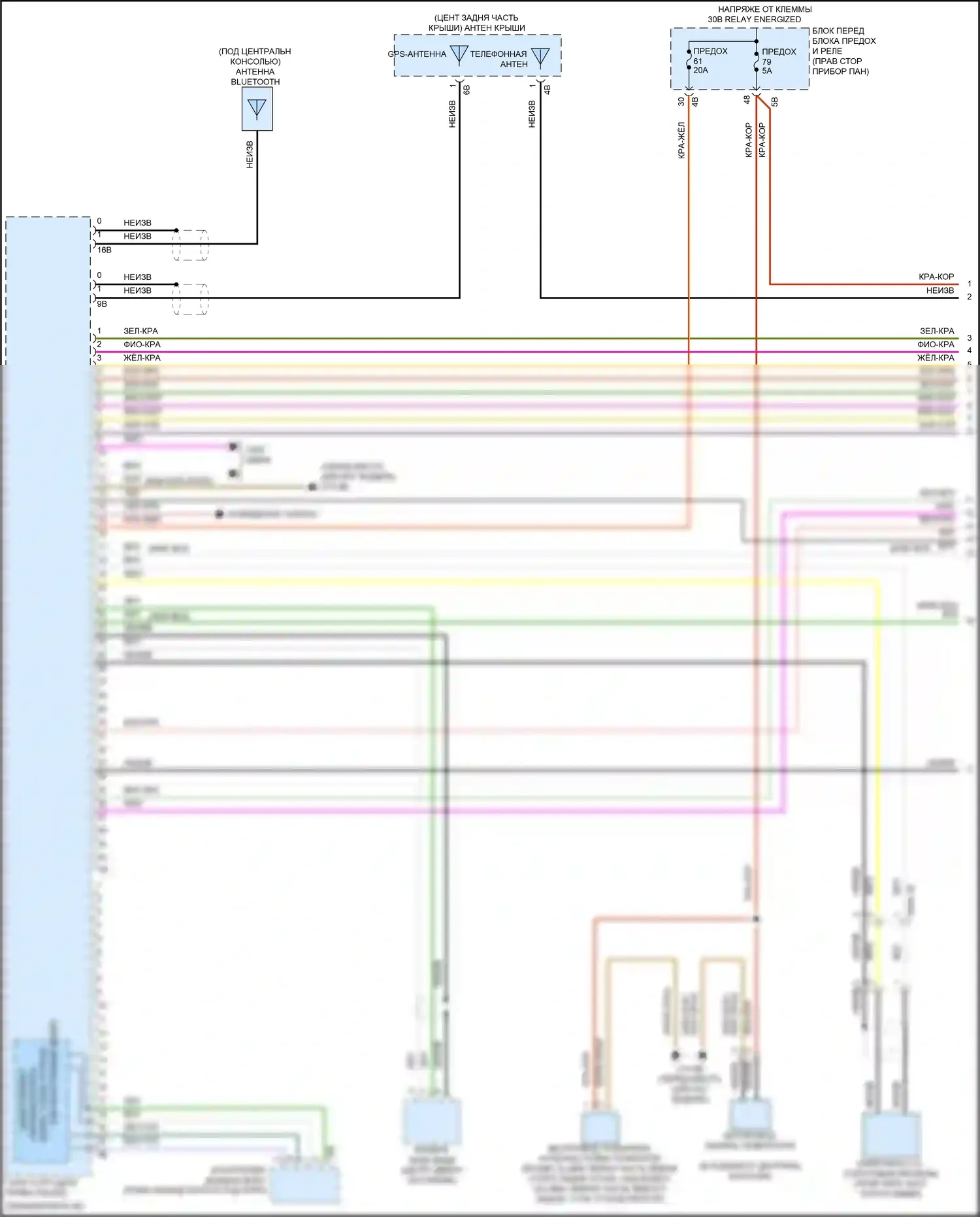 Cooper S Clubman MINI II рестайлинг (2019-2024): Электросхема магнитолы, с hifi магнитолы, без активного звукового оформления (1 из 4) 