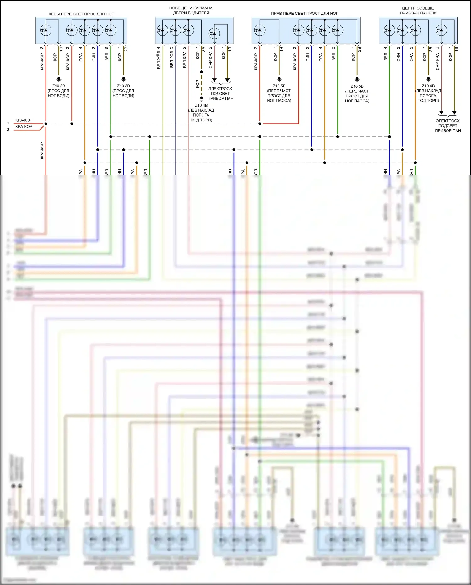 Cooper S Clubman MINI II (2015-2019): Электросхема освещения салона (4 из 4) 