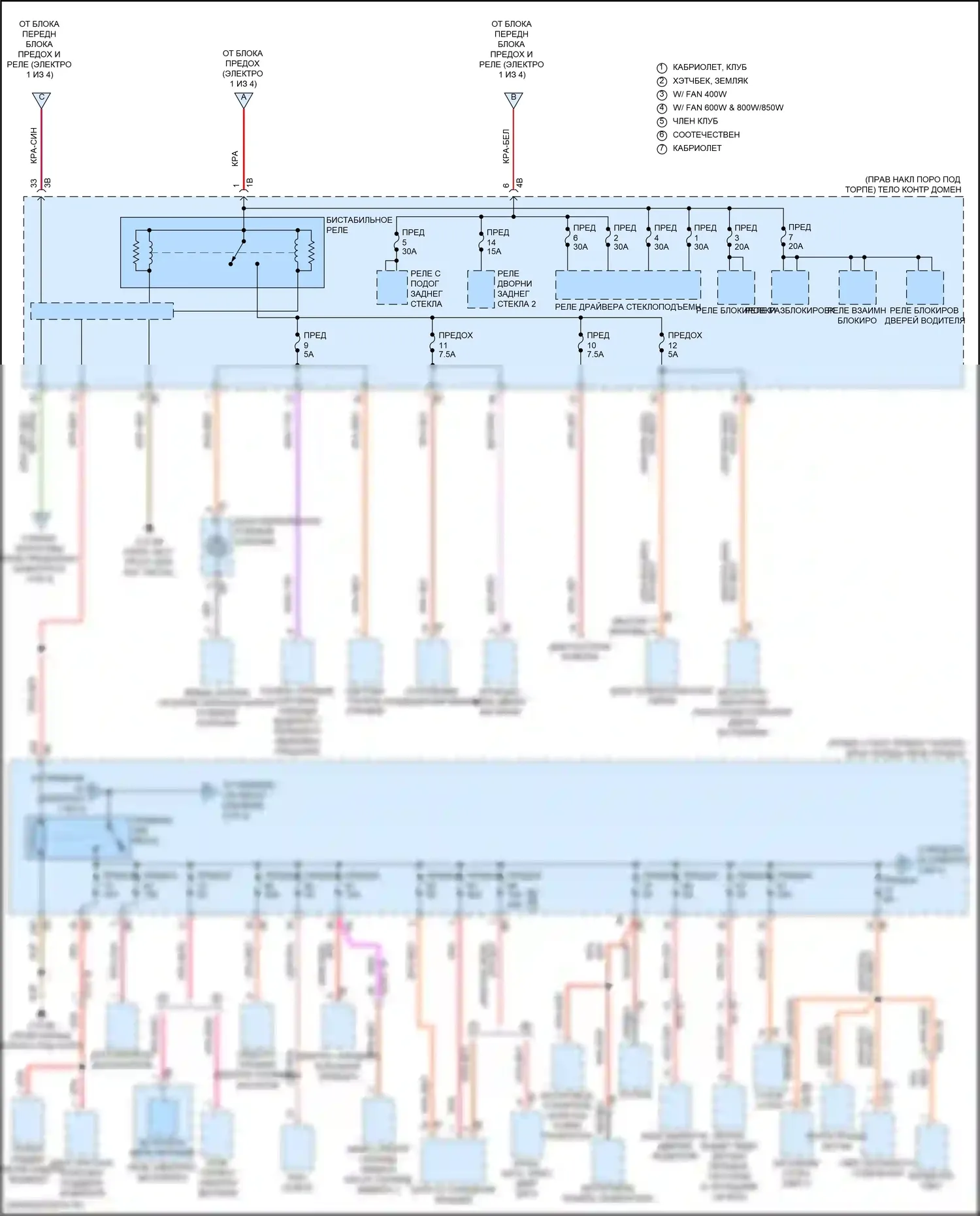 Cooper S Countryman MINI II рестайлинг (2020-2023): Электросхема блока предохранителей реле (2 из 4) 