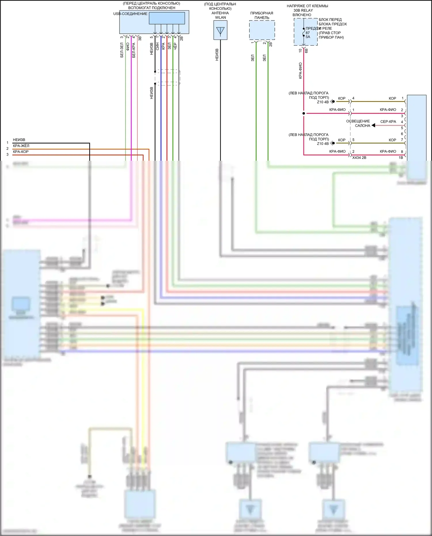 Cooper S Countryman MINI II рестайлинг (2020-2023): Электросхема магнитолы, с базовой магнитолой, без активного звукового оформления (4 из 4) 