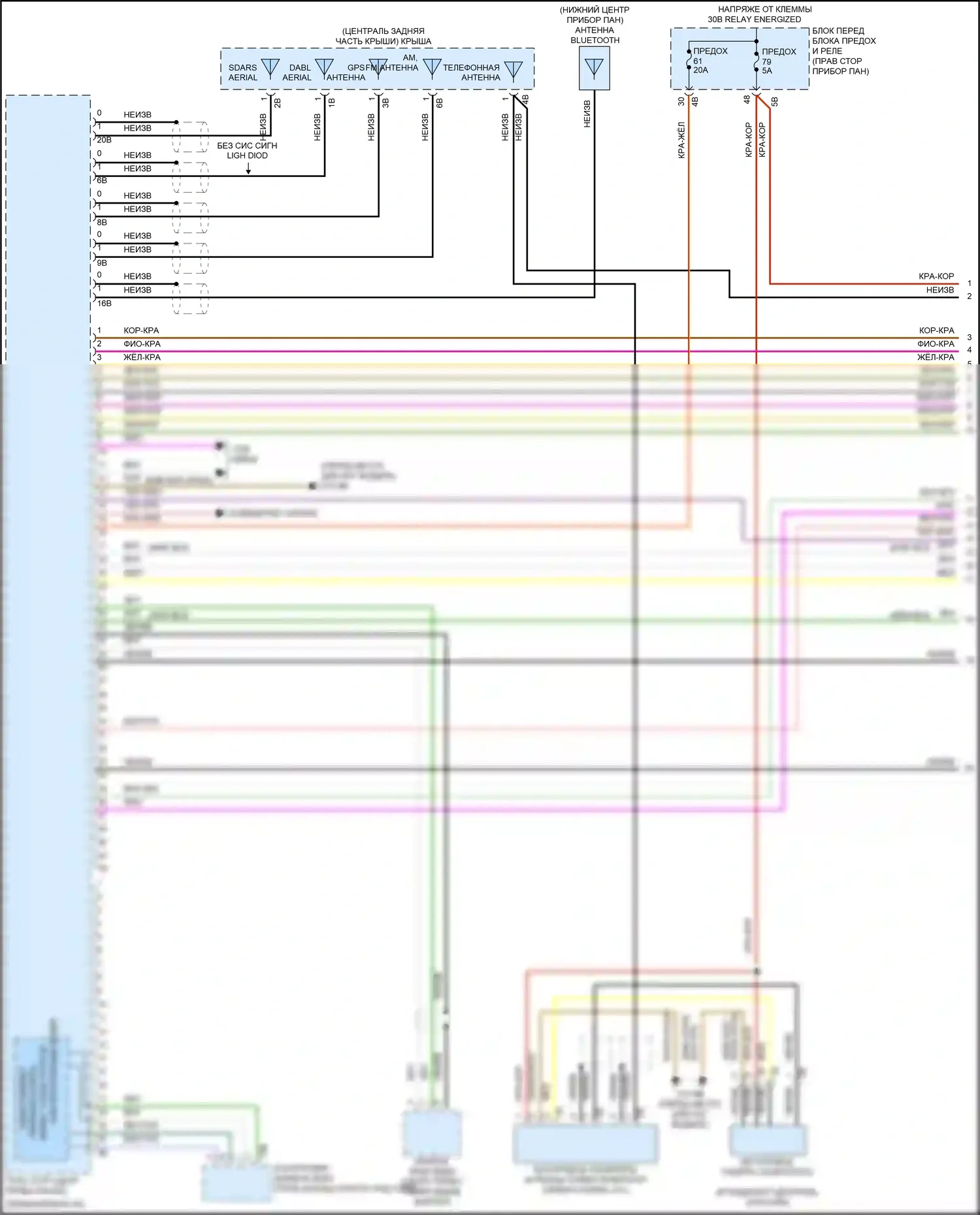 Cooper S Countryman MINI II (2016-2020): Электросхема магнитолы, с базовой магнитолой и активным звуковым оформлением (1 из 4) 