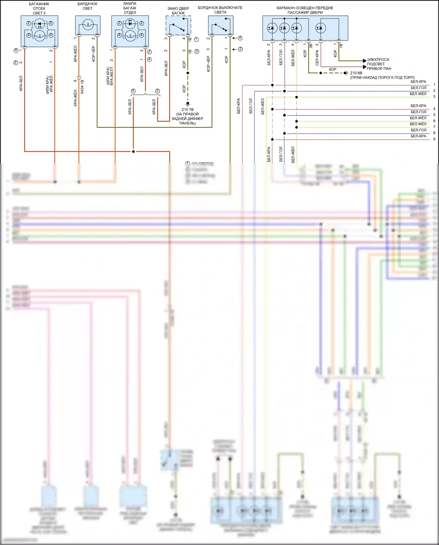 Cooper S Countryman MINI II (2016-2020): Электросхема освещения салона (2 из 4) 