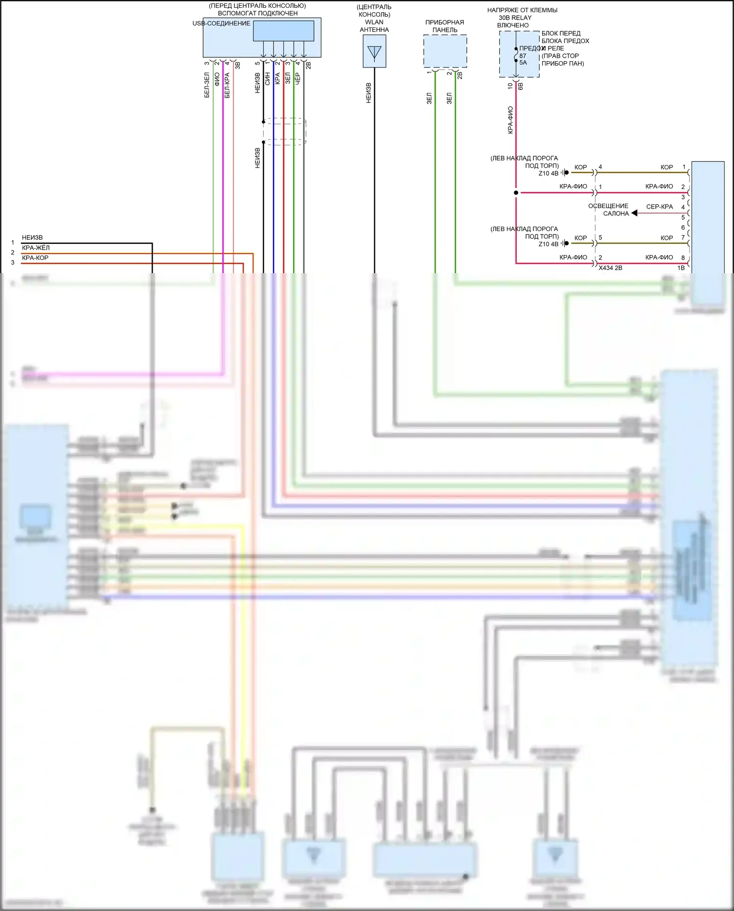 Cooper S Countryman MINI II (2016-2020): Электросхема навигации, с базовой магнитолой, без активного звукового оформления (4 из 4) 