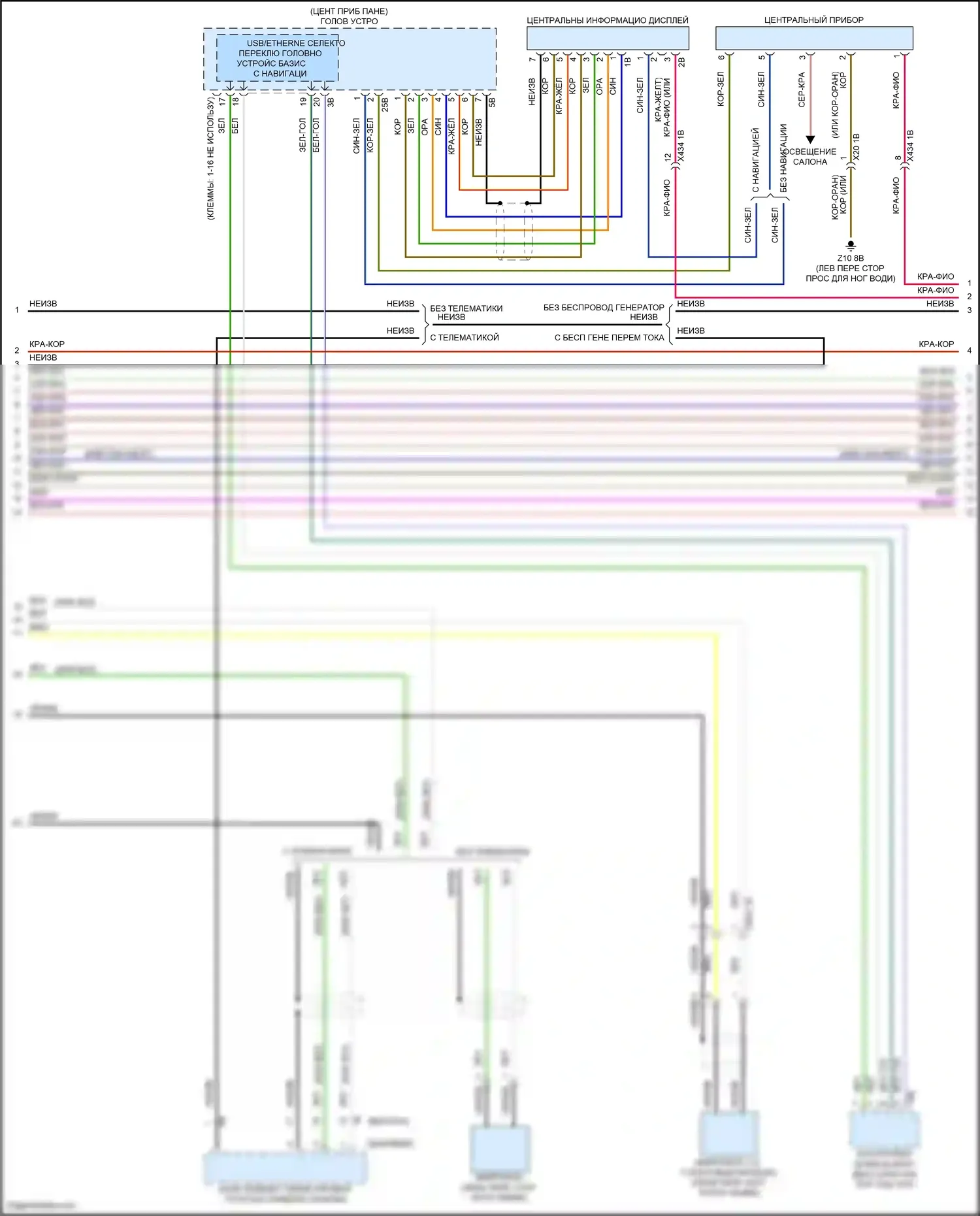 Cooper S Countryman MINI III (2023-2024): Электросхема магнитолы, с базовой магнитолой, без активного звукового оформления (2 из 4) 