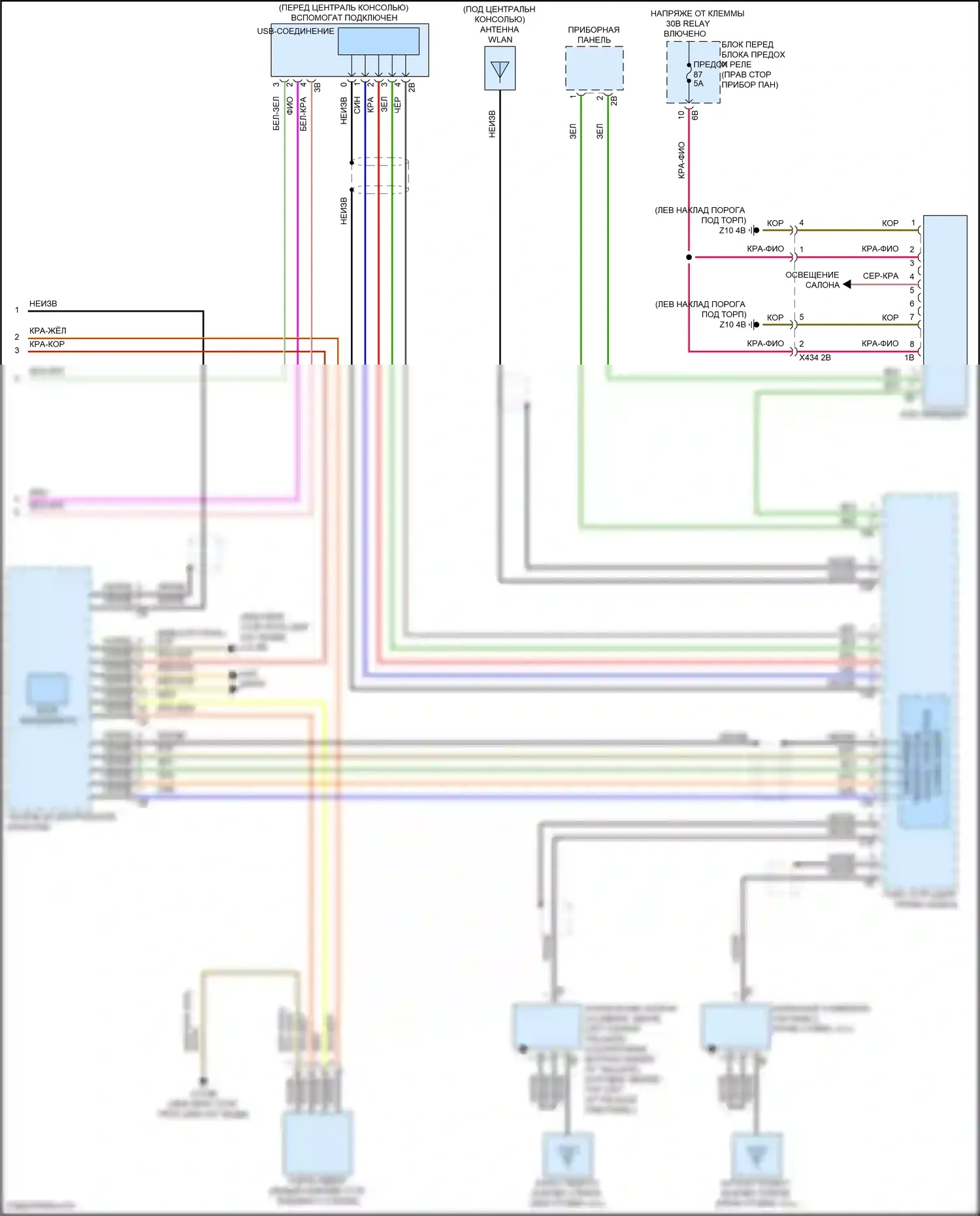 Cooper S Countryman MINI III (2023-2024): Электросхема магнитолы, с базовой магнитолой, без активного звукового оформления (4 из 4) 