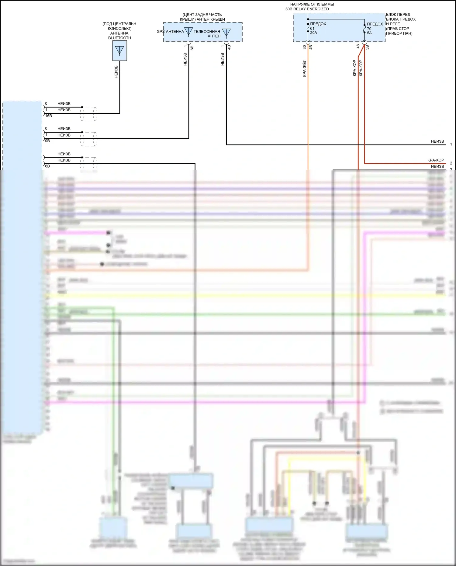 Cooper S MINI III рестайлинг 2 (2021-2024): Электросхема магнитолы, хэтчбек 5-дверный с базовой магнитолой, без активного звукового оформления (1 из 4) 