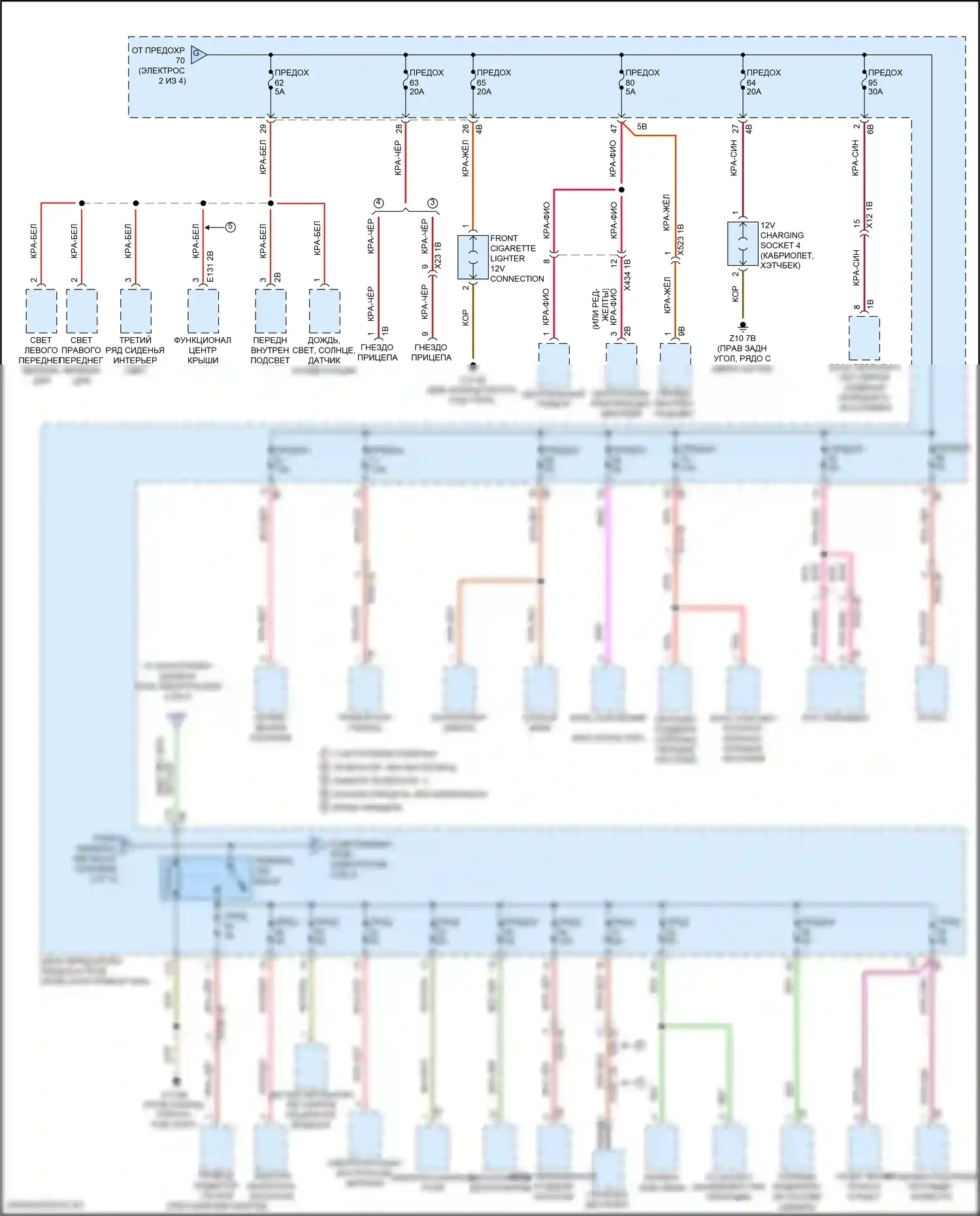 Cooper S MINI III рестайлинг (2018-2021): Электросхема блока предохранителей реле (3 из 4) 