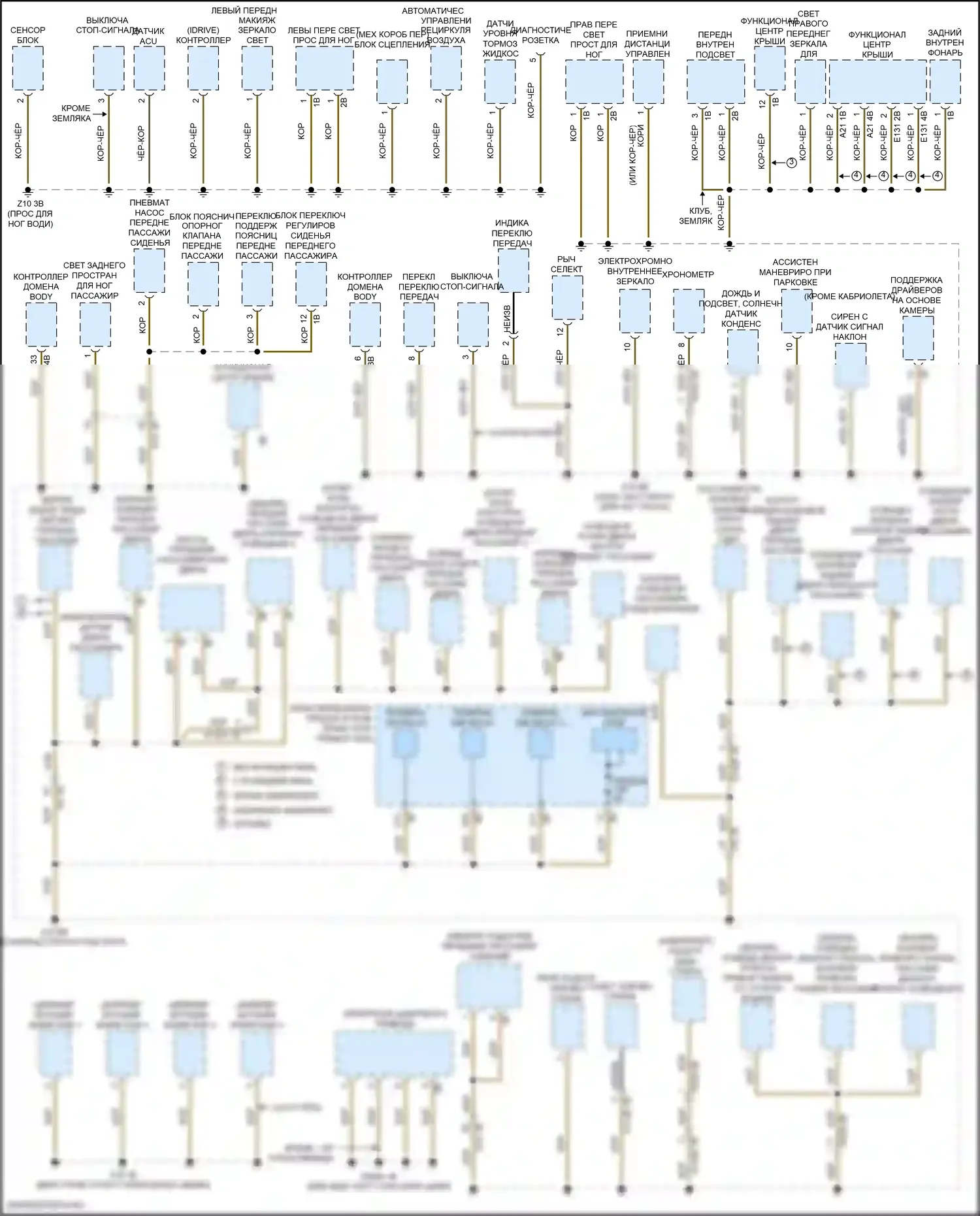 Cooper S MINI III рестайлинг (2018-2021): Электросхема точек подключения масс (2 из 4) 