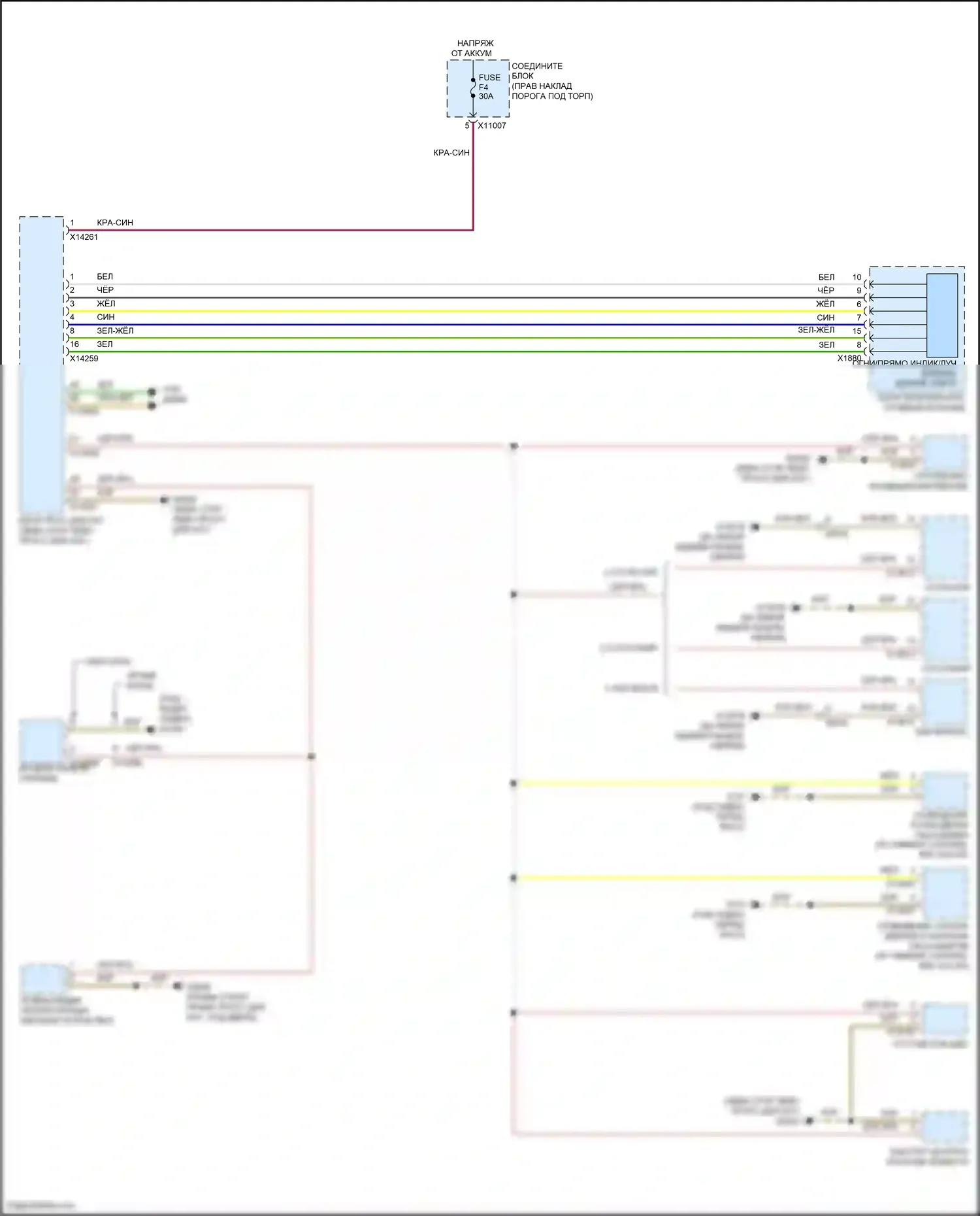 Cooper S MINI III (2013-2018): Электросхема подсветки приборной панели, кабриолет 