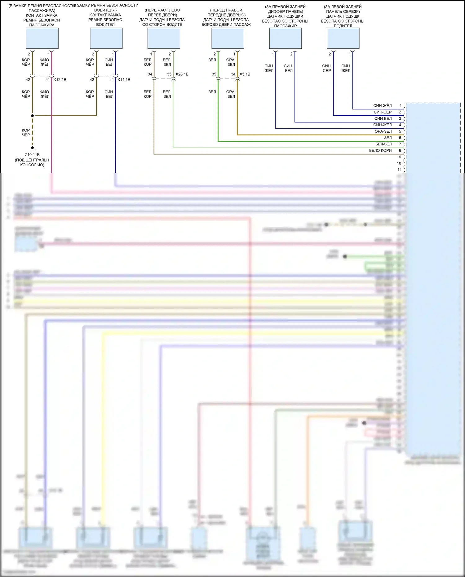 Cooper S MINI III (2013-2018): Электросхема подушек безопасности, хэтчбек (3 из 3) 