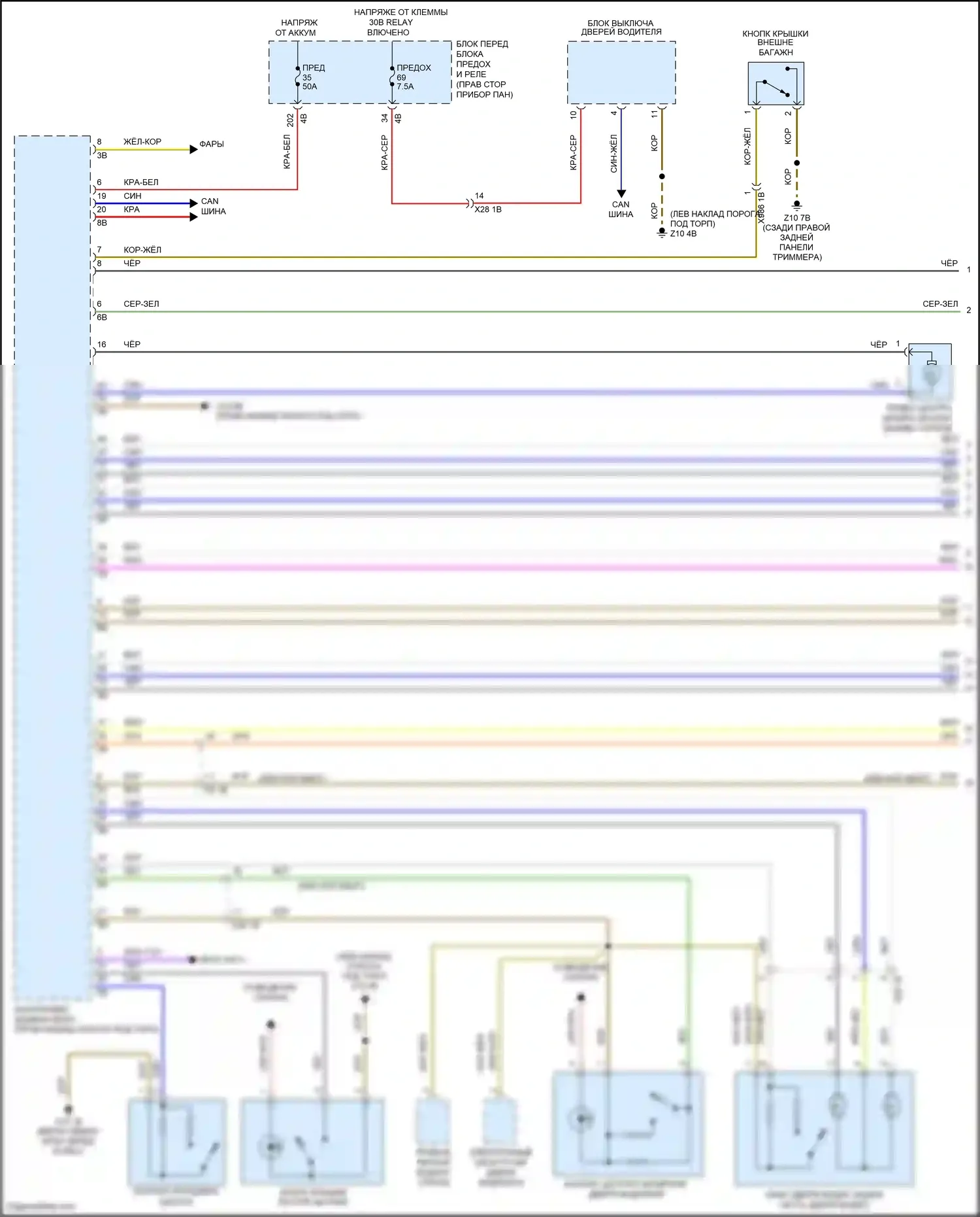 Cooper S MINI III (2013-2018): Электросхема сигнализации и центрального замков, хэтчбек (1 из 2) 