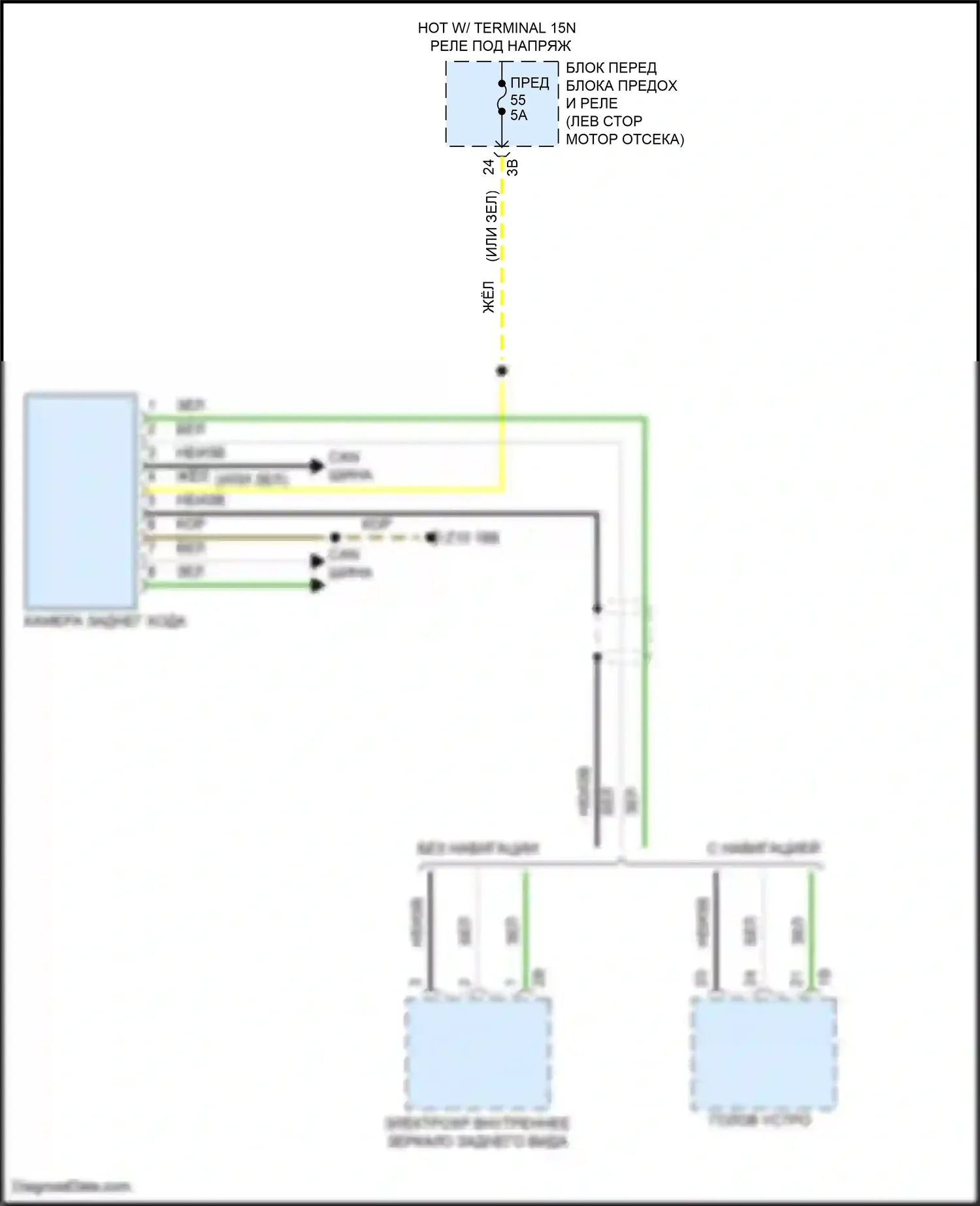 Cooper S MINI III (2013-2018): Электросхема задней камеры 