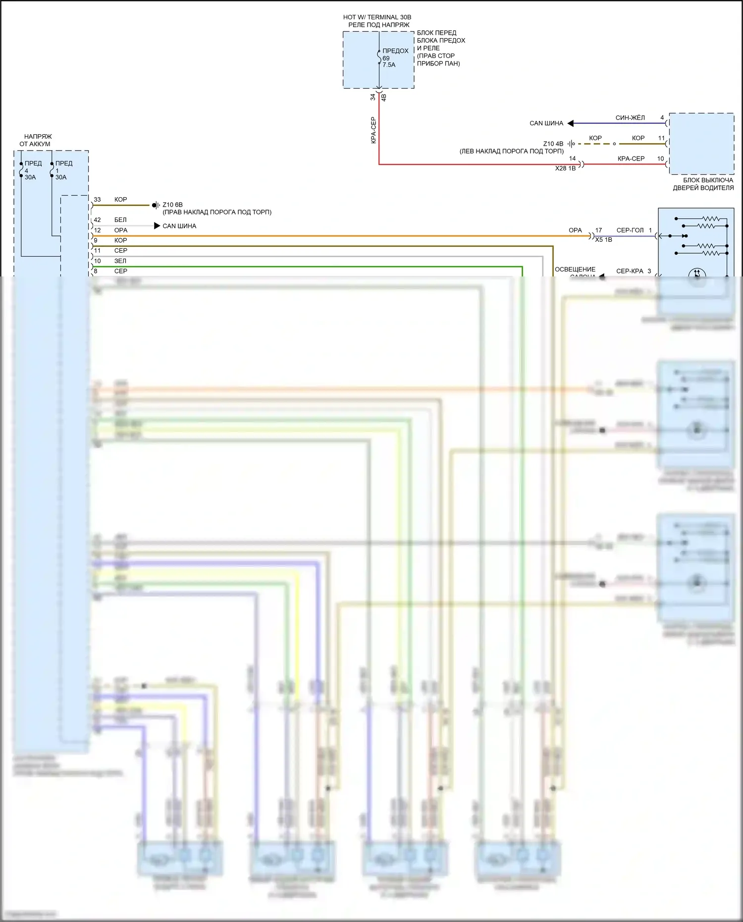 Cooper S MINI III (2013-2018): Электросхема стеклоподъемников, хэтчбек 