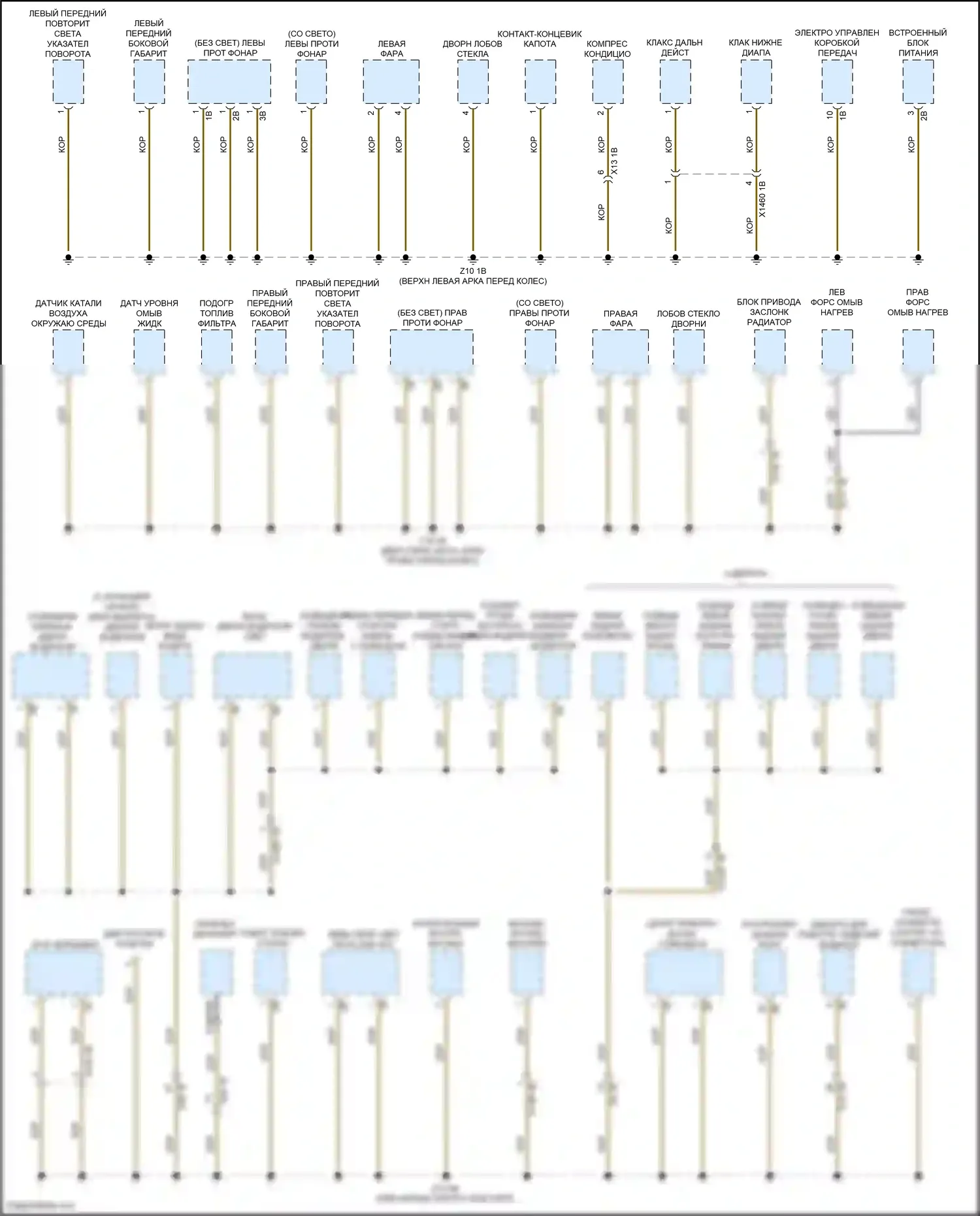 Cooper S MINI III (2013-2018): Электросхема разводки массы, хэтчбек (1 из 3) 