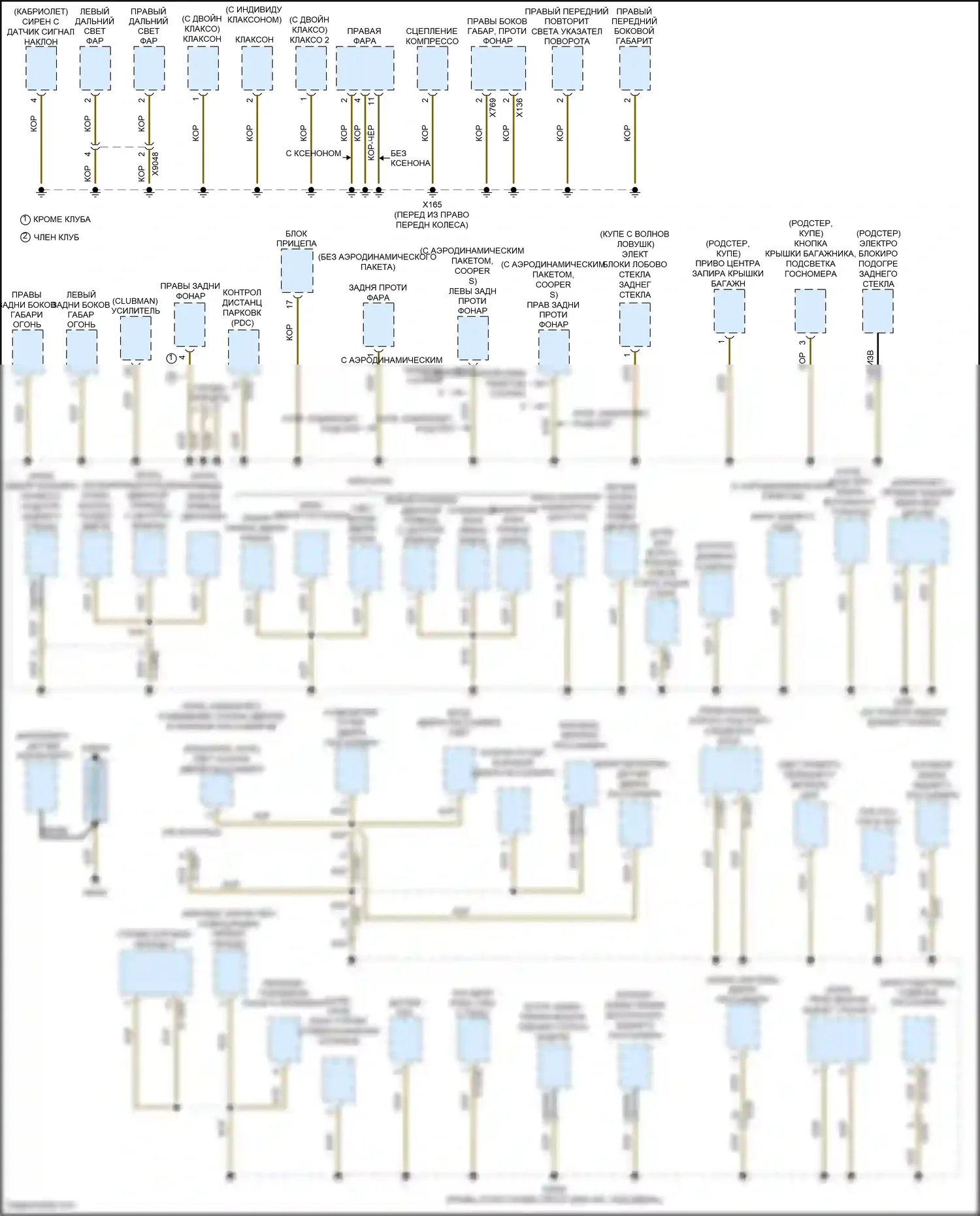 Cooper S MINI III (2013-2018): Электросхема разводки массы, родстер (1 из 3) 