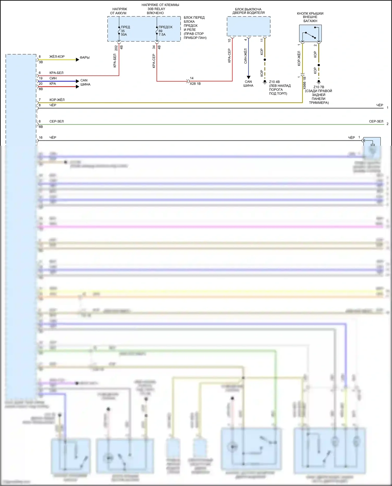 Cooper S MINI III (2013-2018): Электросхема центрального замка, хэтчбек (1 из 2) 