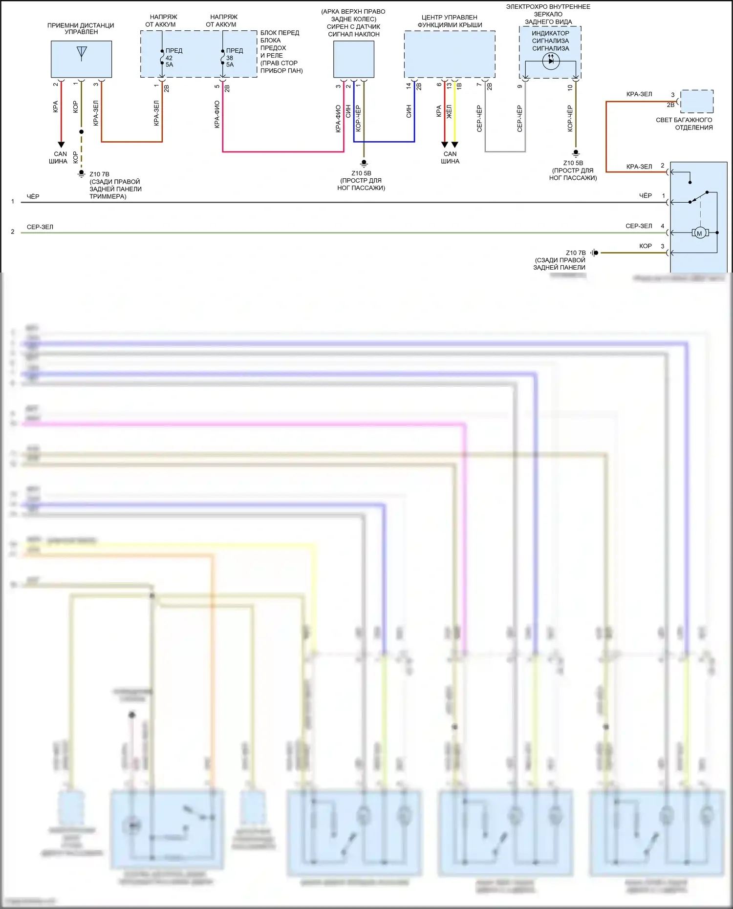 Cooper S MINI III (2013-2018): Электросхема центрального замка, хэтчбек (2 из 2) 