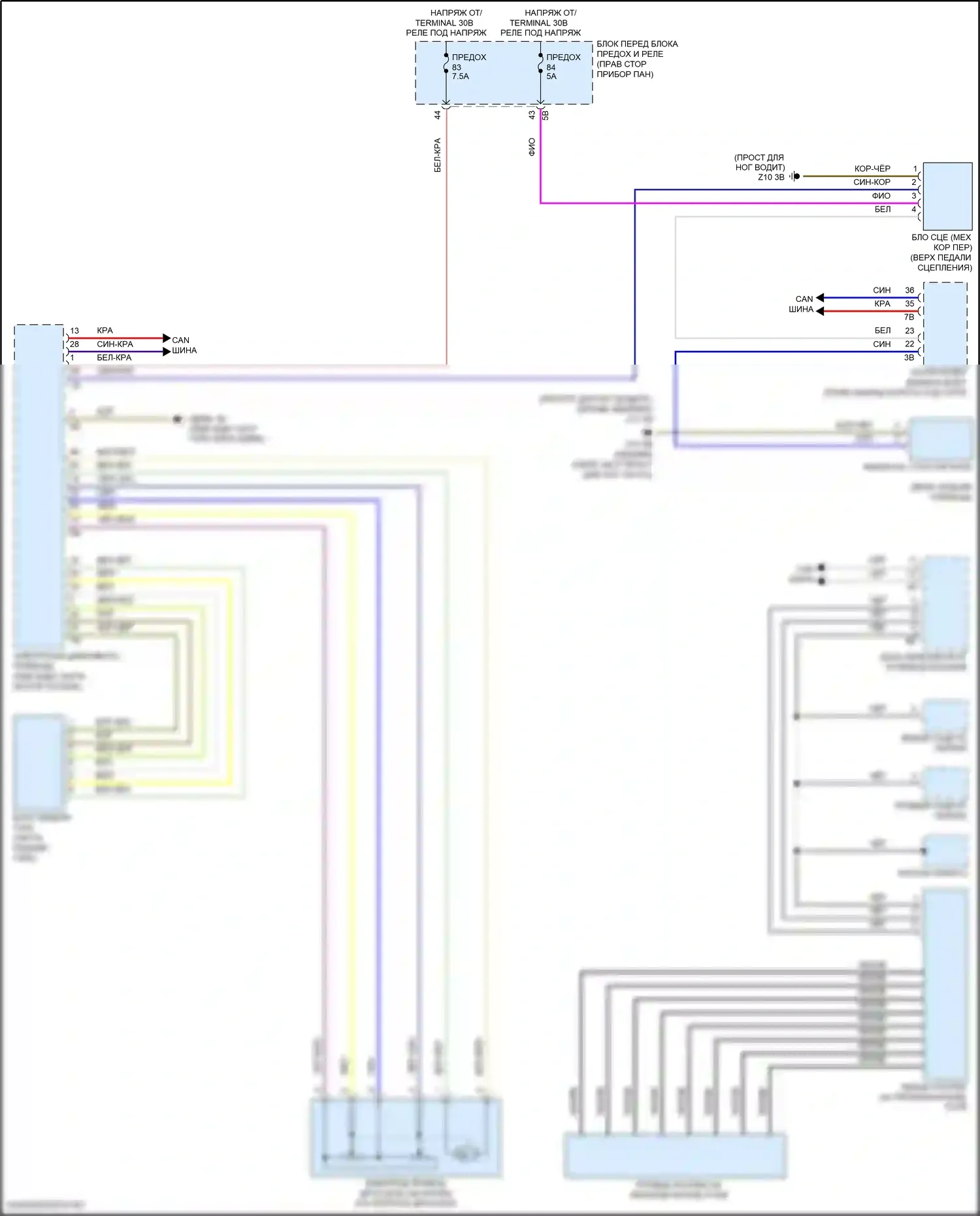 Cooper SD Clubman MINI II (2015-2019): Электросхема круиз-контроля 