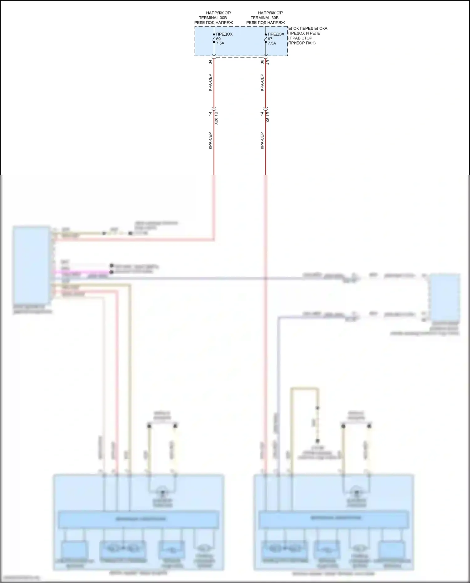 Cooper SD Clubman MINI II (2015-2019): Управление зеркалами заднего вида электросхема соединений с функцией lin bus 