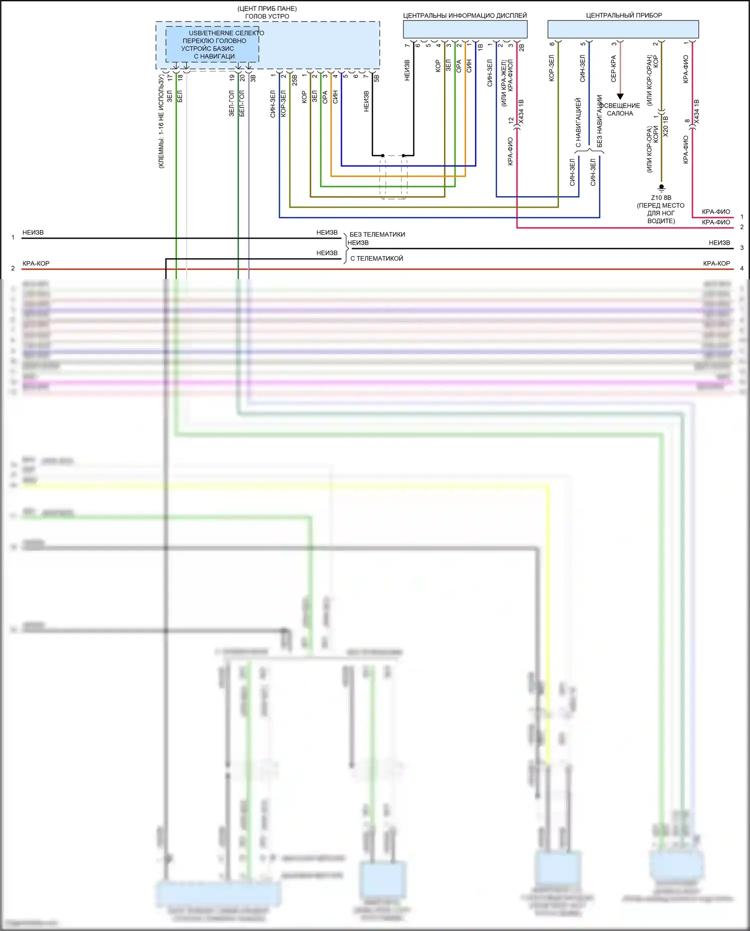 Cooper SD Countryman MINI II (2016-2020): Электросхема магнитолы, с базовой магнитолой, без активного звукового оформления (2 из 4) 