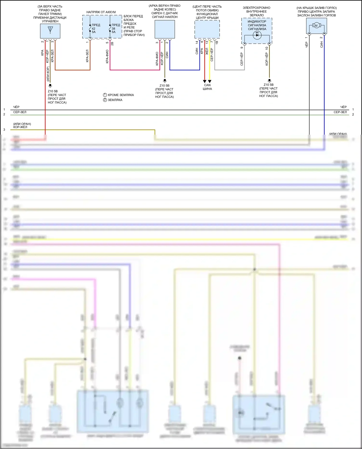 Cooper SD Countryman MINI II (2016-2020): Электросхема сигнализации и центрального запирания (2 из 3) 
