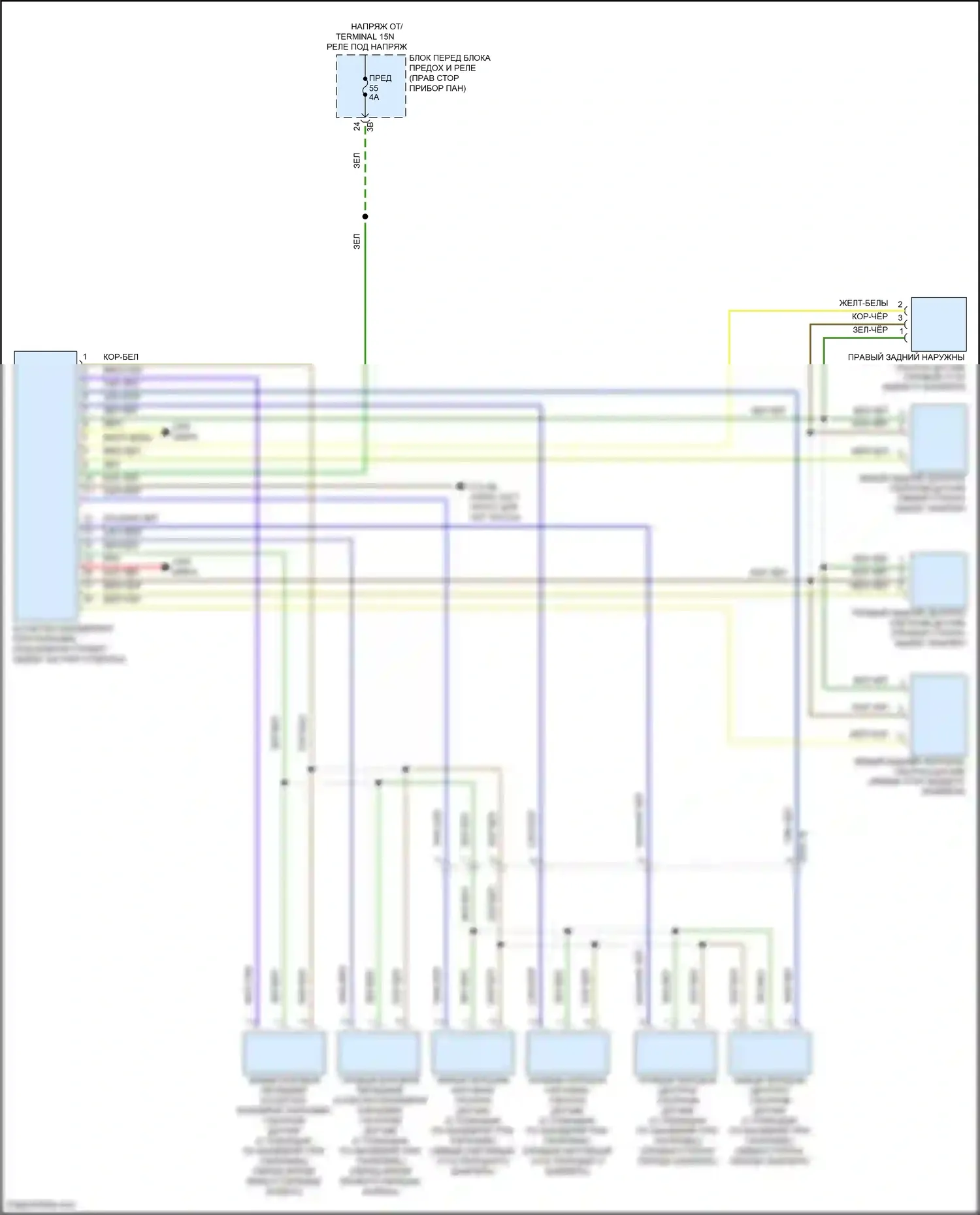 Cooper SD Countryman MINI II (2016-2020): Электросхема парктроника 