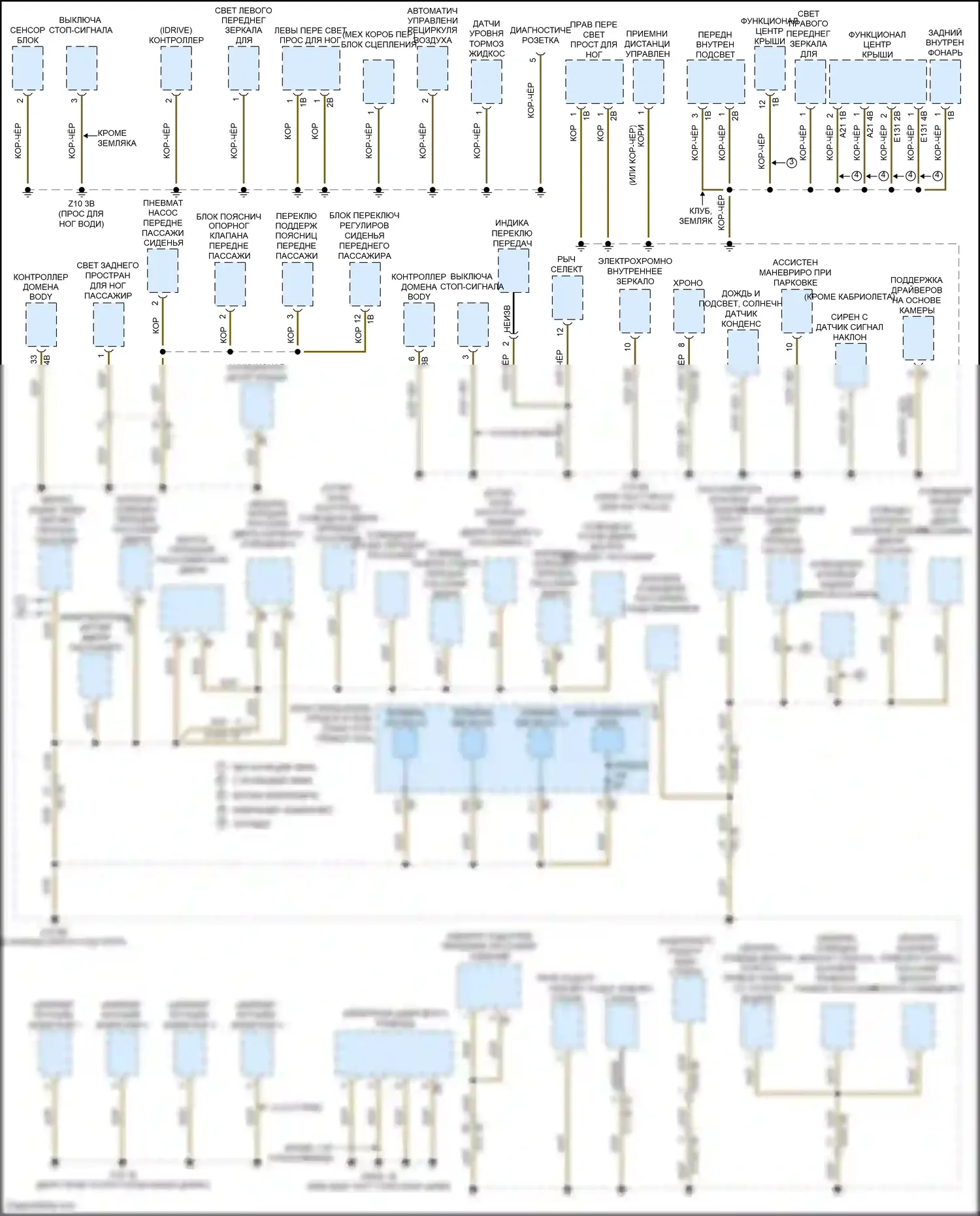 Cooper SD Countryman MINI II (2016-2020): Электросхема точек подключения масс (2 из 4) 