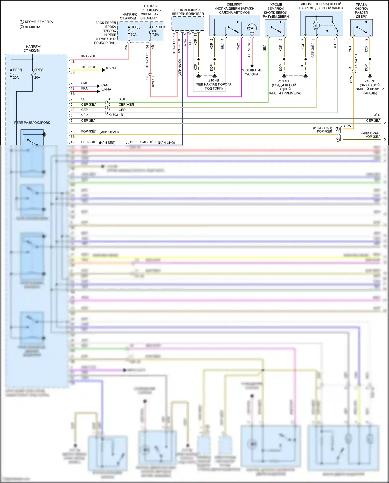 Cooper SD Countryman MINI II (2016-2020): Электросхема центрального замка (1 из 3) 