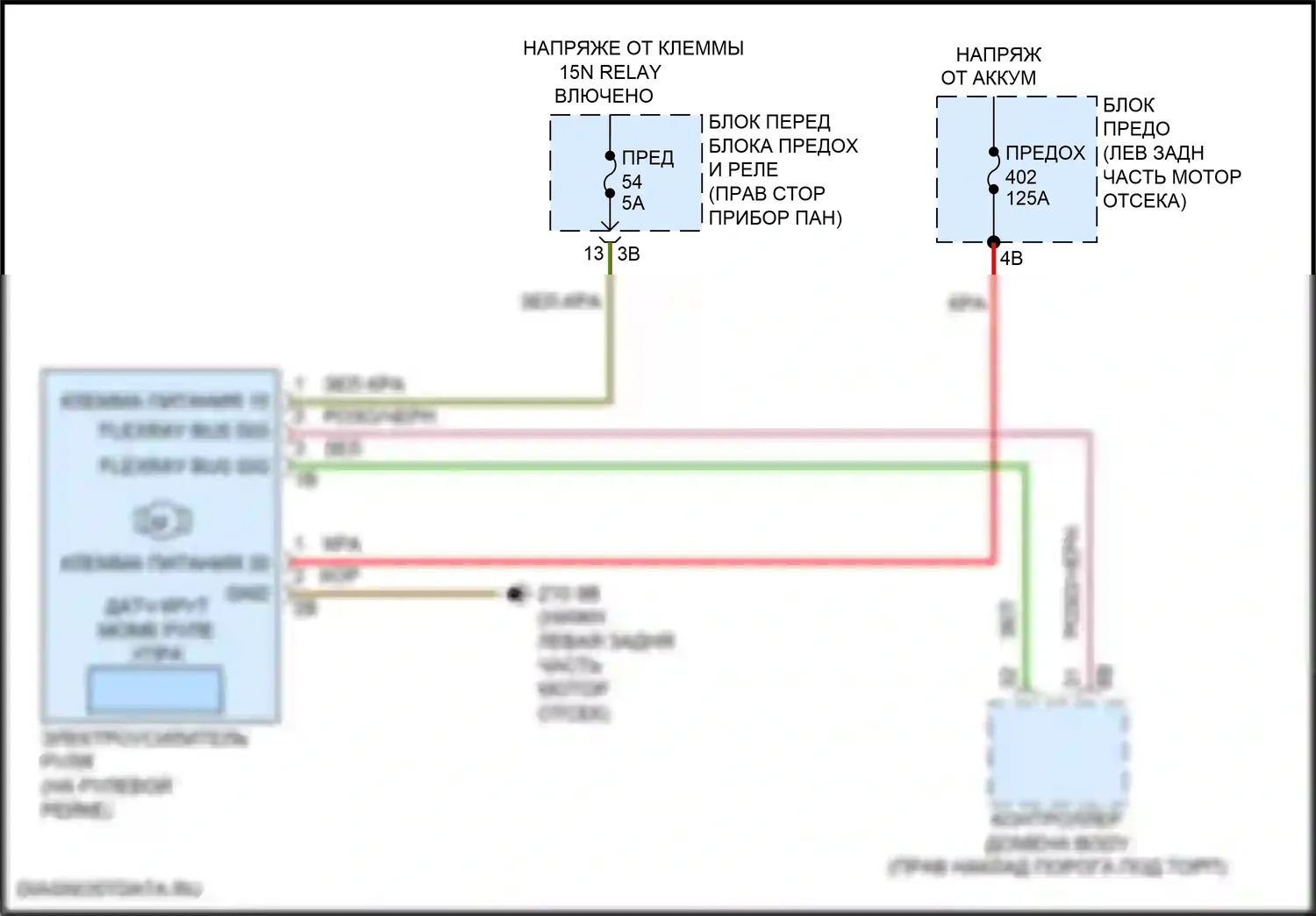 Cooper SE Countryman MINI II (2016-2020): Электросхема электроусилителя руля 
