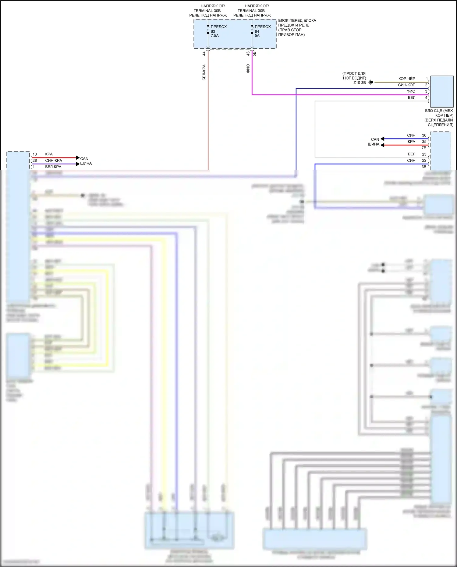 Cooper SE Countryman MINI II (2016-2020): Электросхема круиз-контроля 