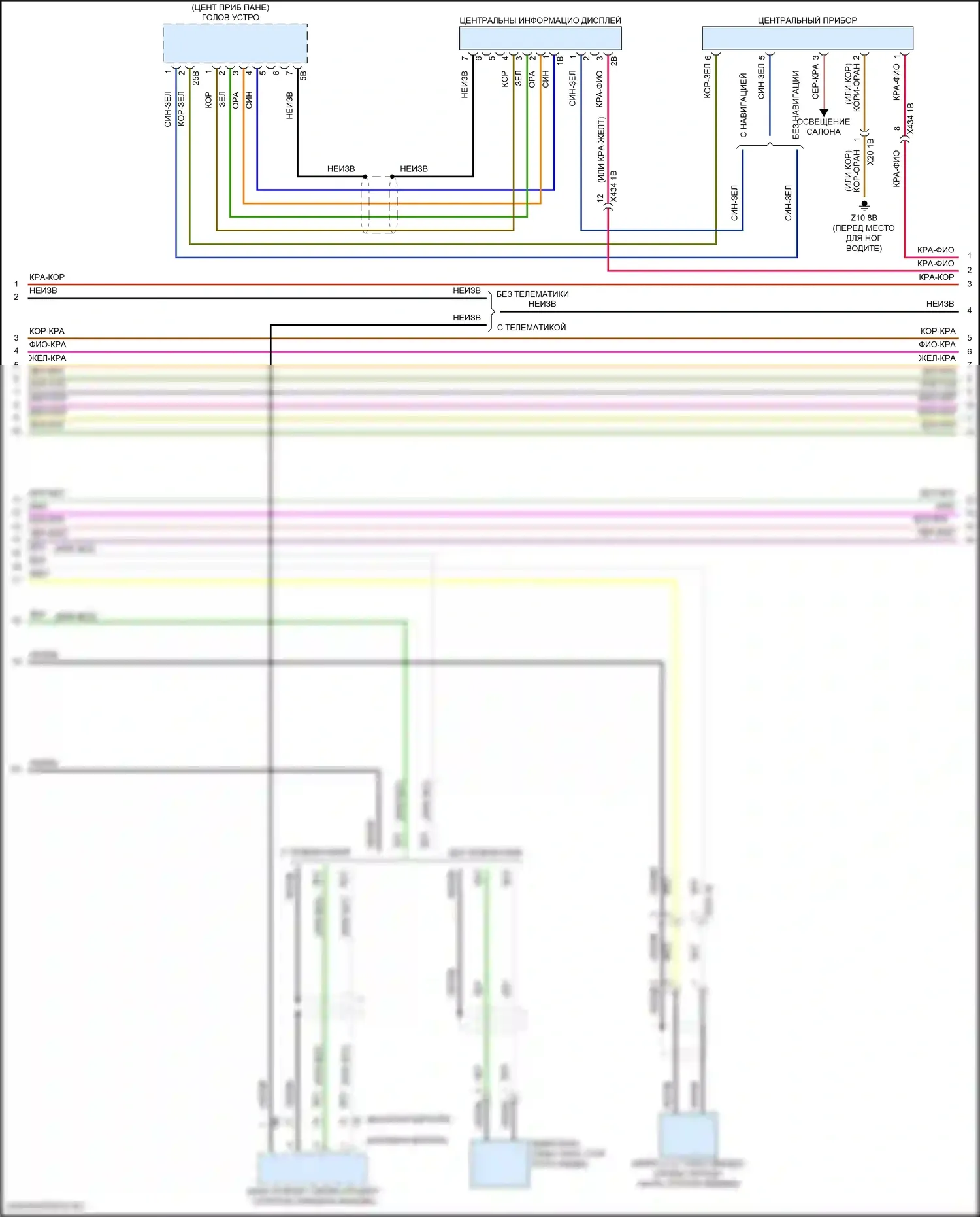 Cooper SE Countryman MINI II (2016-2020): Электросхема магнитолы, с базовой магнитолой и активным звуковым оформлением (2 из 4) 