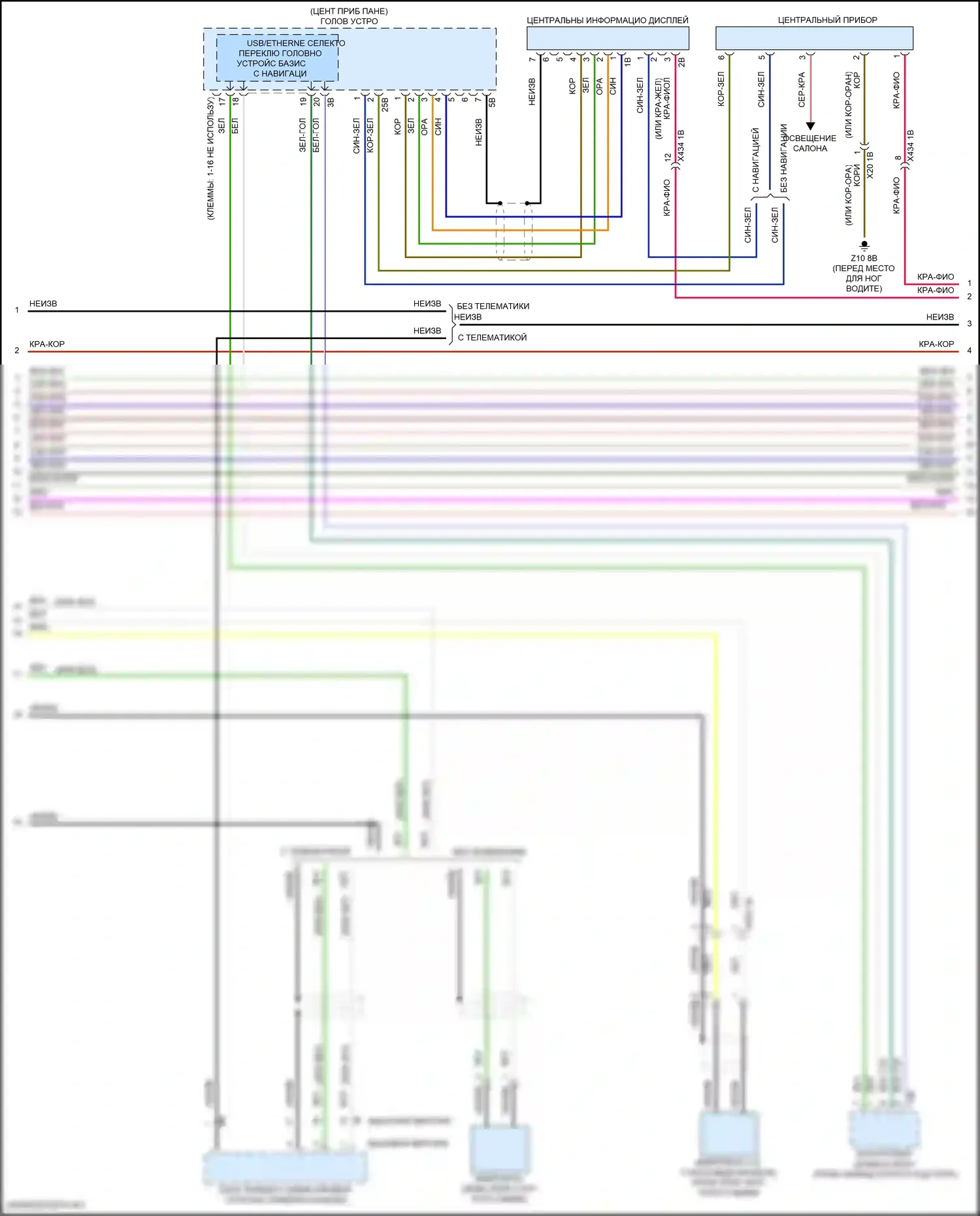 Cooper SE Countryman MINI II (2016-2020): Электросхема навигации, с базовой магнитолой, без активного звукового оформления (2 из 4) 