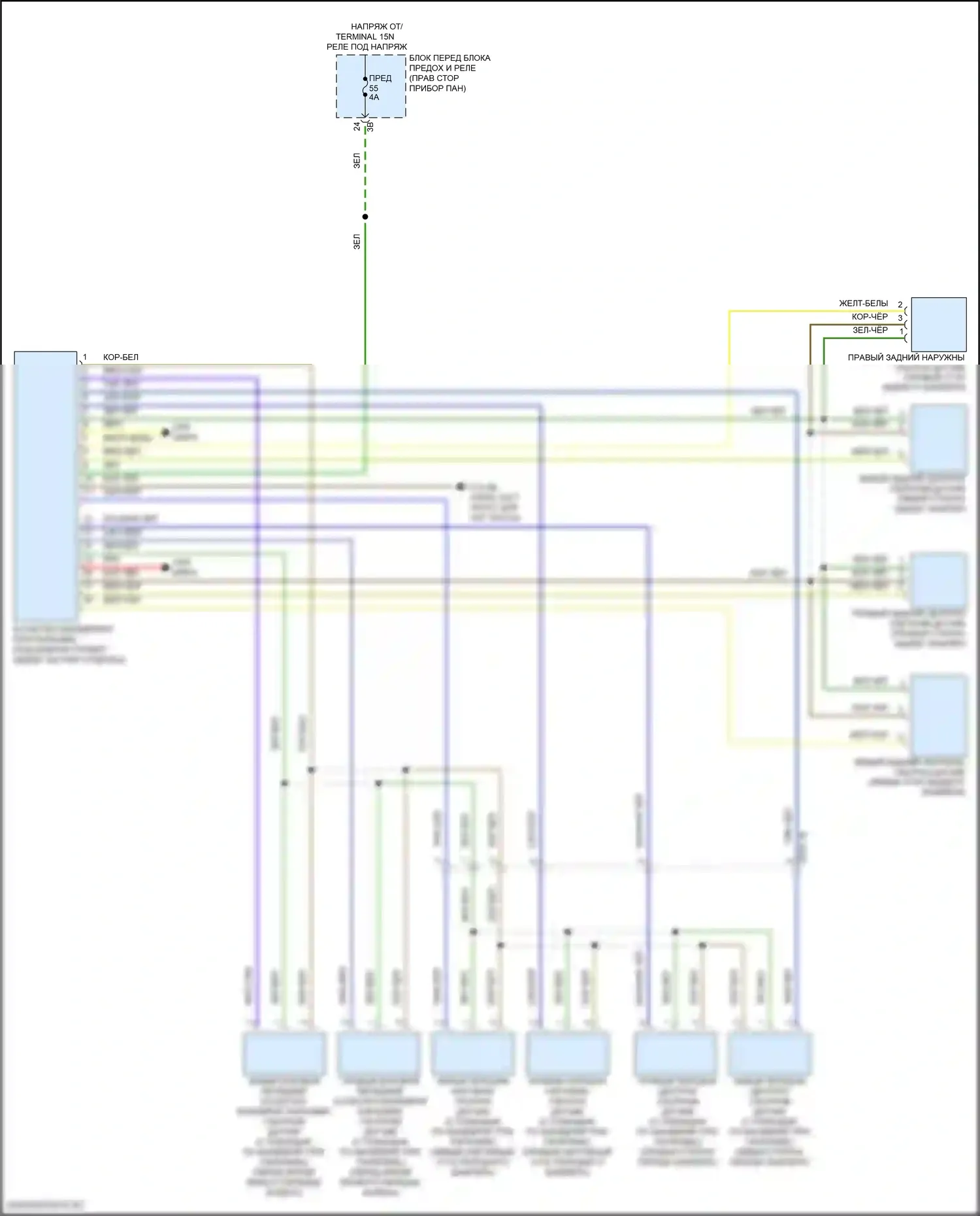 Cooper SE Countryman MINI II (2016-2020): Электросхема парктроника 