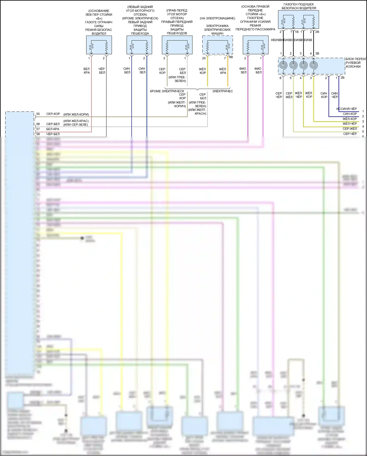 Cooper SE Countryman MINI III (2023-2024): Электросхема подушек безопасности (1 из 3) 
