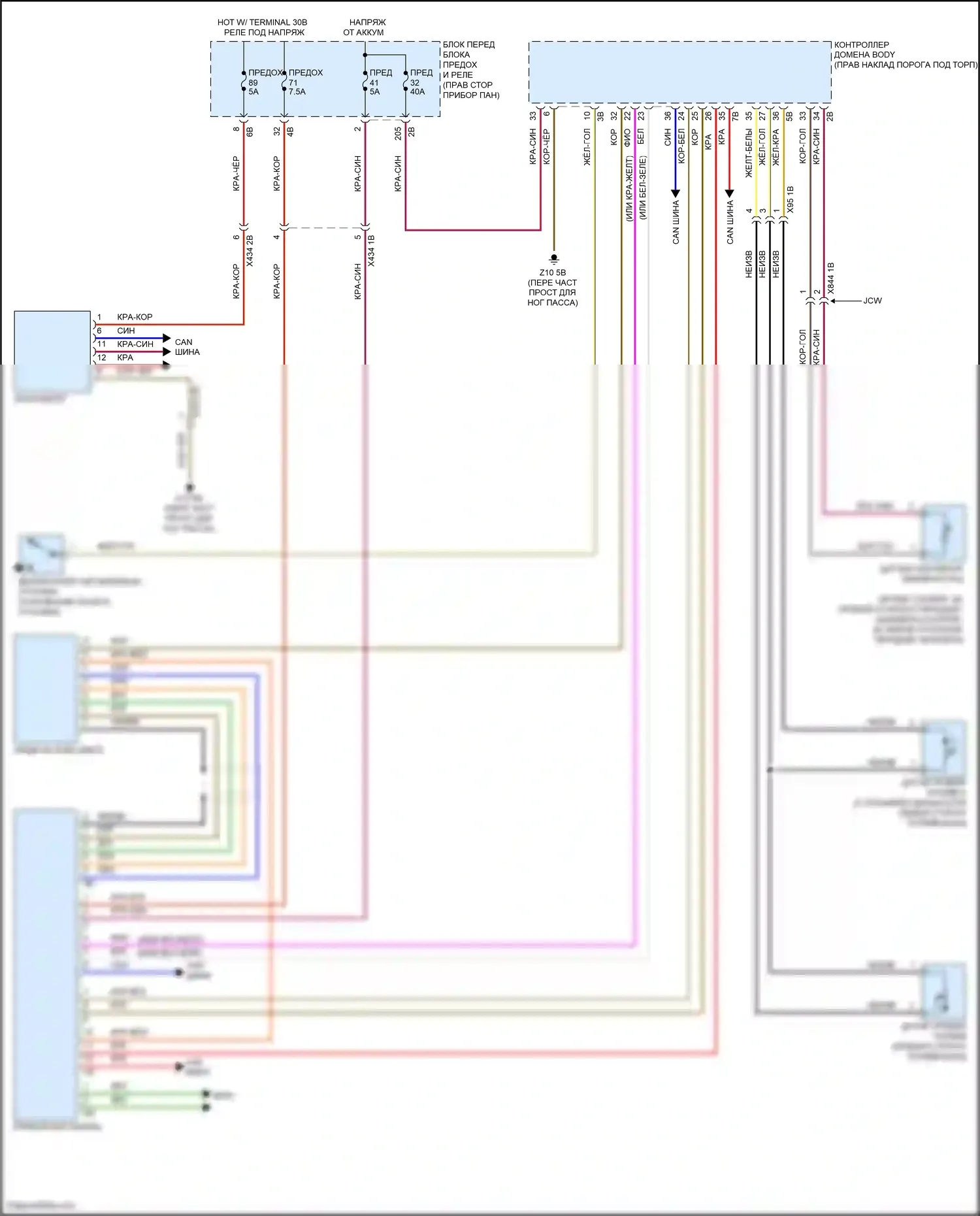 Cooper SE Countryman MINI III (2023-2024): Электросхема приборной панели 