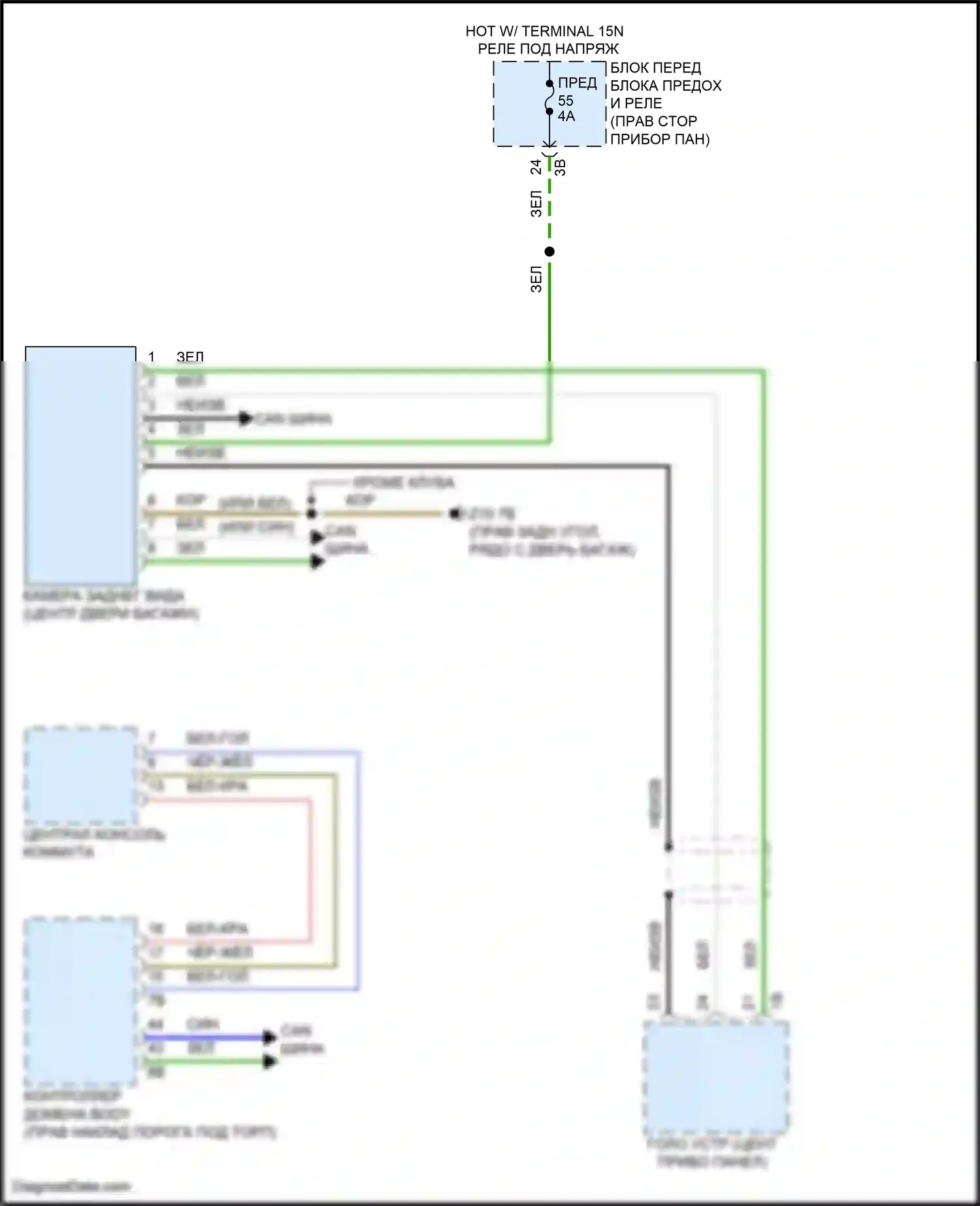 Cooper SE Countryman MINI III (2023-2024): Электросхема задней камеры 