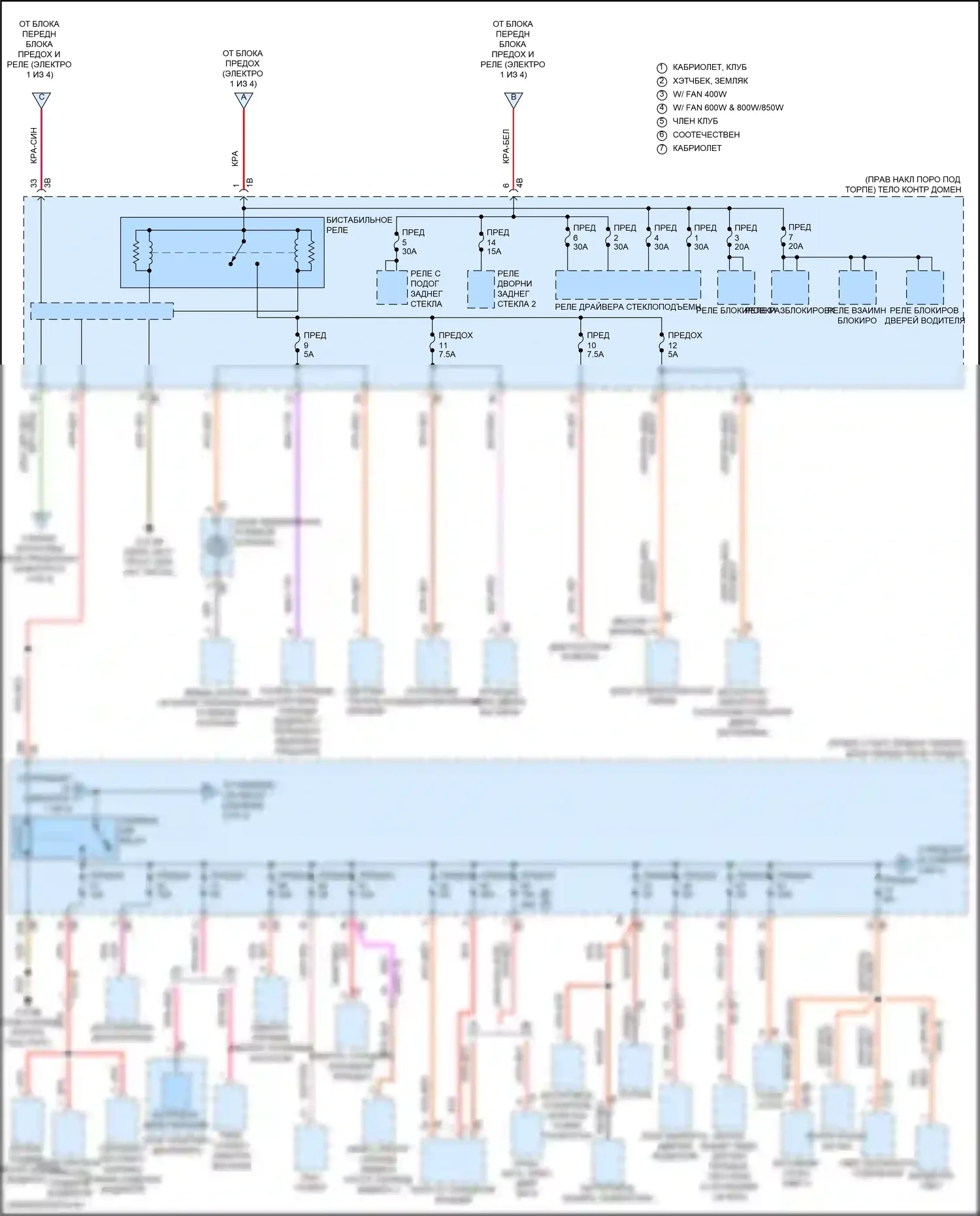 Cooper SE MINI III рестайлинг 2 (2021-2024): Электросхема блока предохранителей реле (2 из 4) 