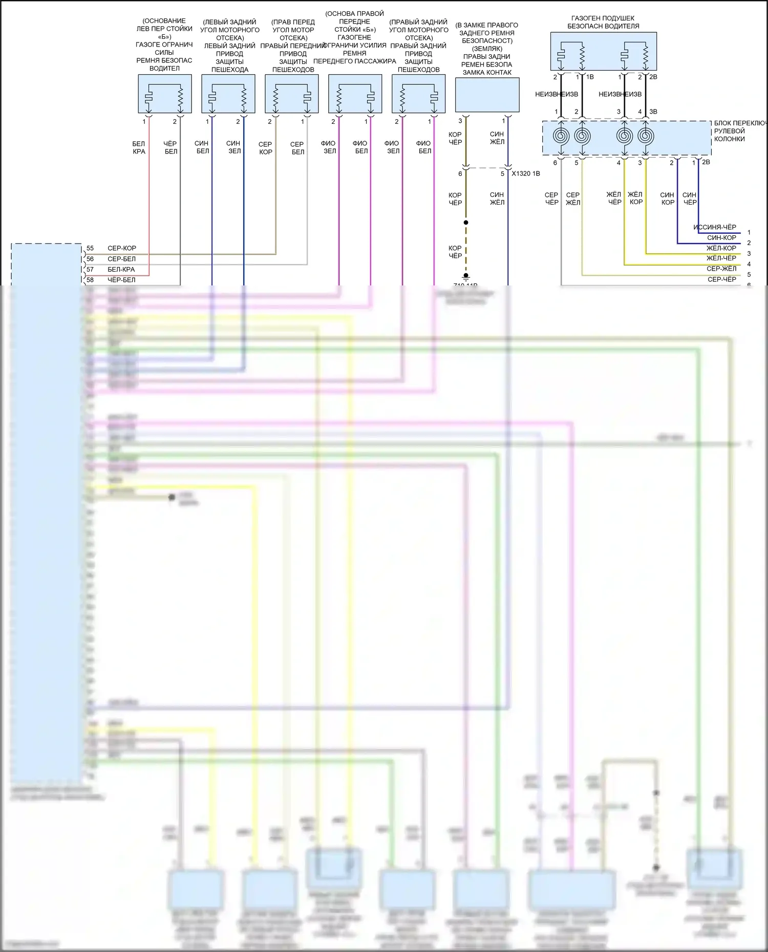 Cooper SE MINI III рестайлинг (2018-2021): Электросхема подушек безопасности (1 из 3) 