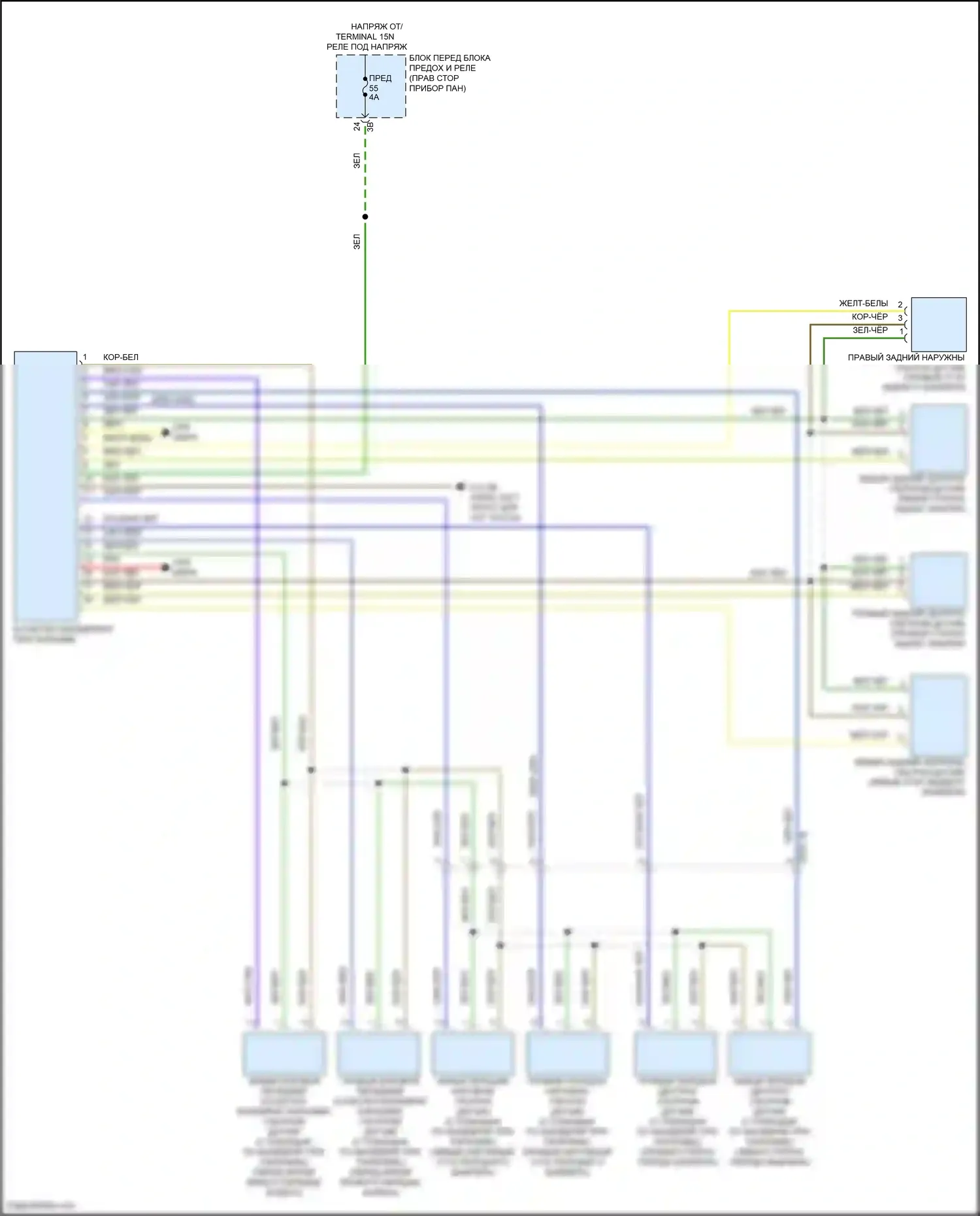 Cooper SE MINI III рестайлинг (2018-2021): Электросхема парктроника 