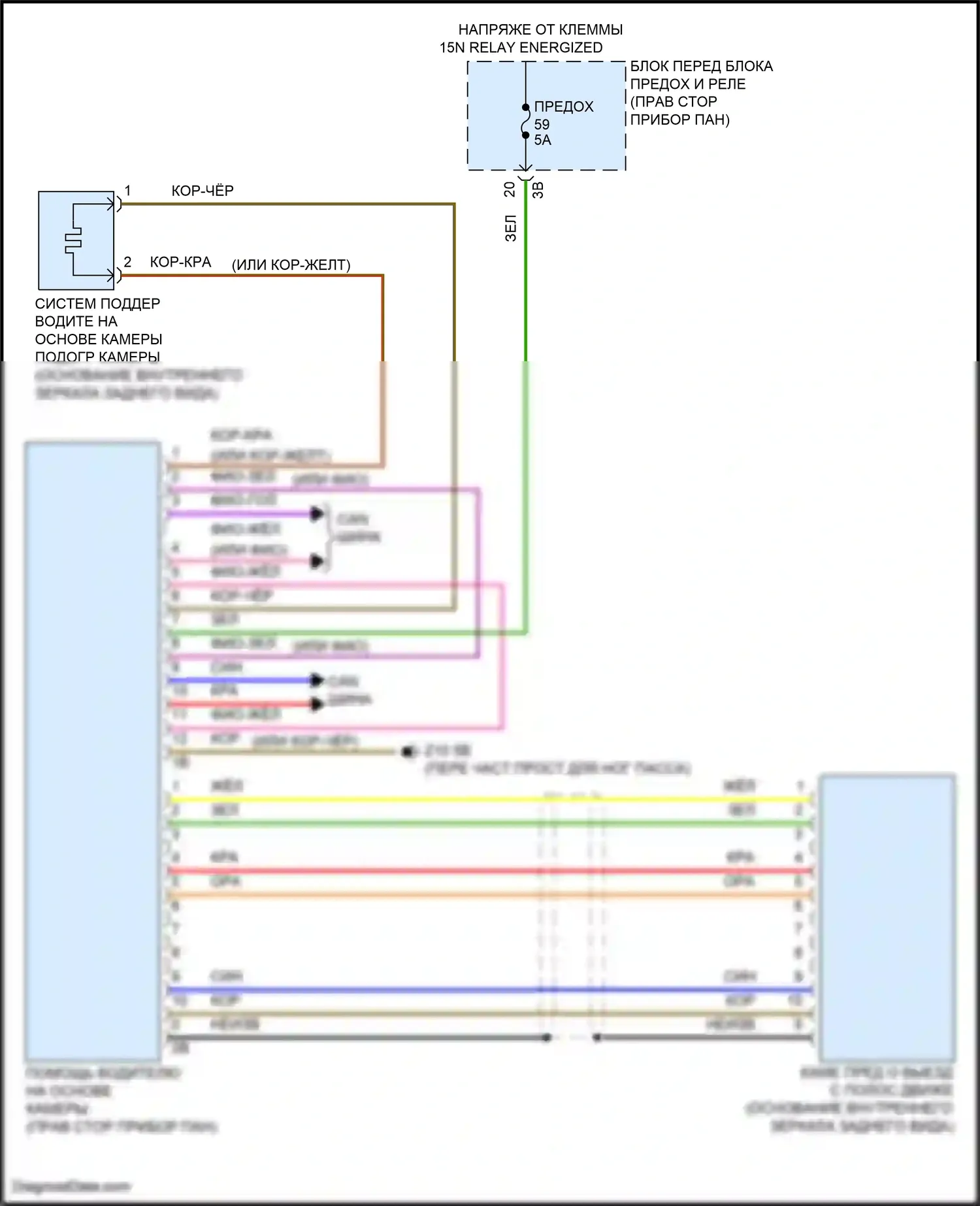Cooper SE MINI III рестайлинг (2018-2021): Электросхема сигнализации о выезде с полосы движения 