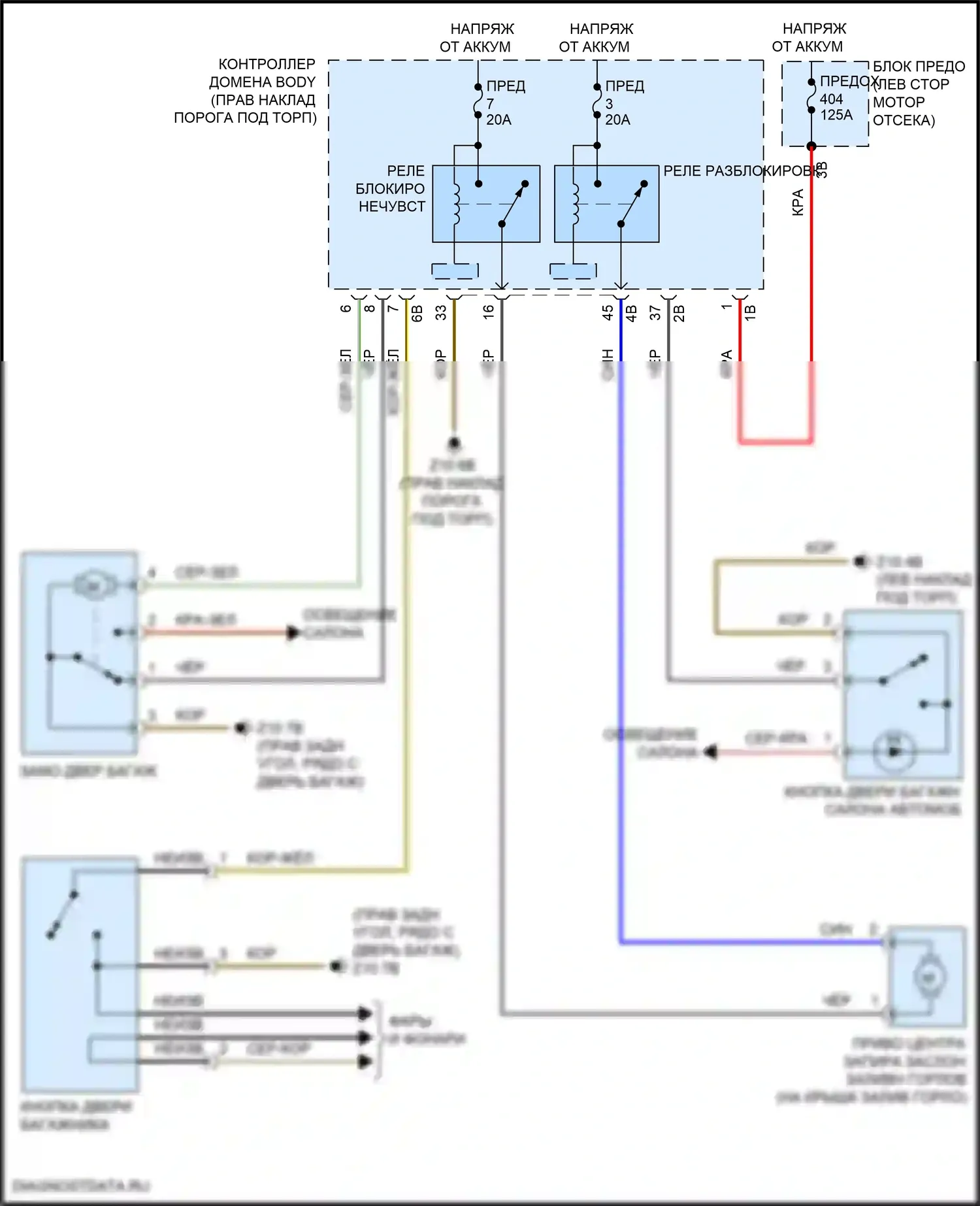 Cooper MINI III рестайлинг 2 (2021-2024): Электросхема открытия багажника и лючка топливного бака, хэтчбек 