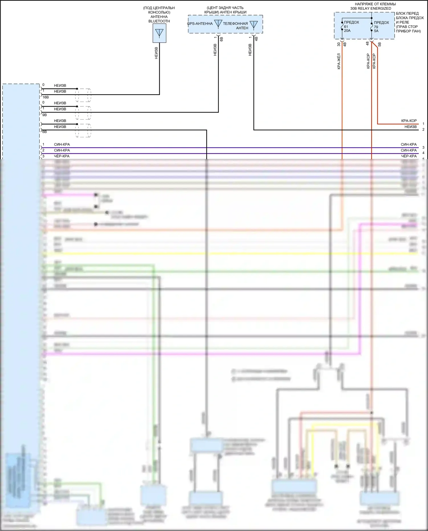 Cooper MINI III рестайлинг 2 (2021-2024): Электросхема магнитолы, хэтчбек 3-дверный с базовой магнитолой, без активного звукового оформления (1 из 4) 