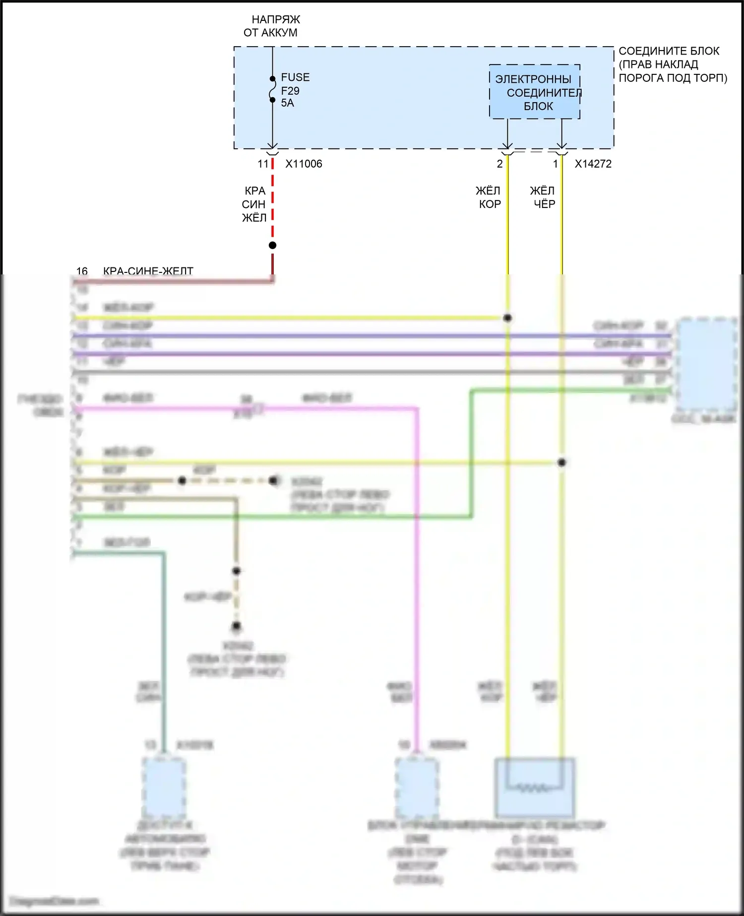 Cooper MINI III (2013-2018): Электросхема диагностического разхъема, купе 