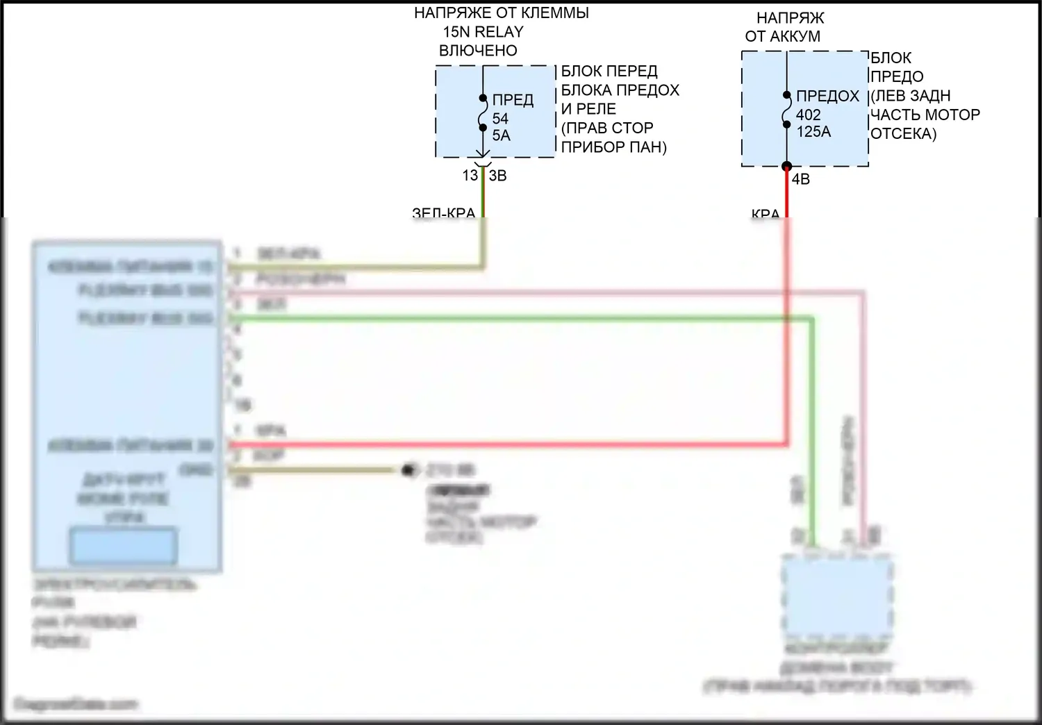 Cooper MINI III (2013-2018): Электросхема электроусилителя руля, хэтчбека 