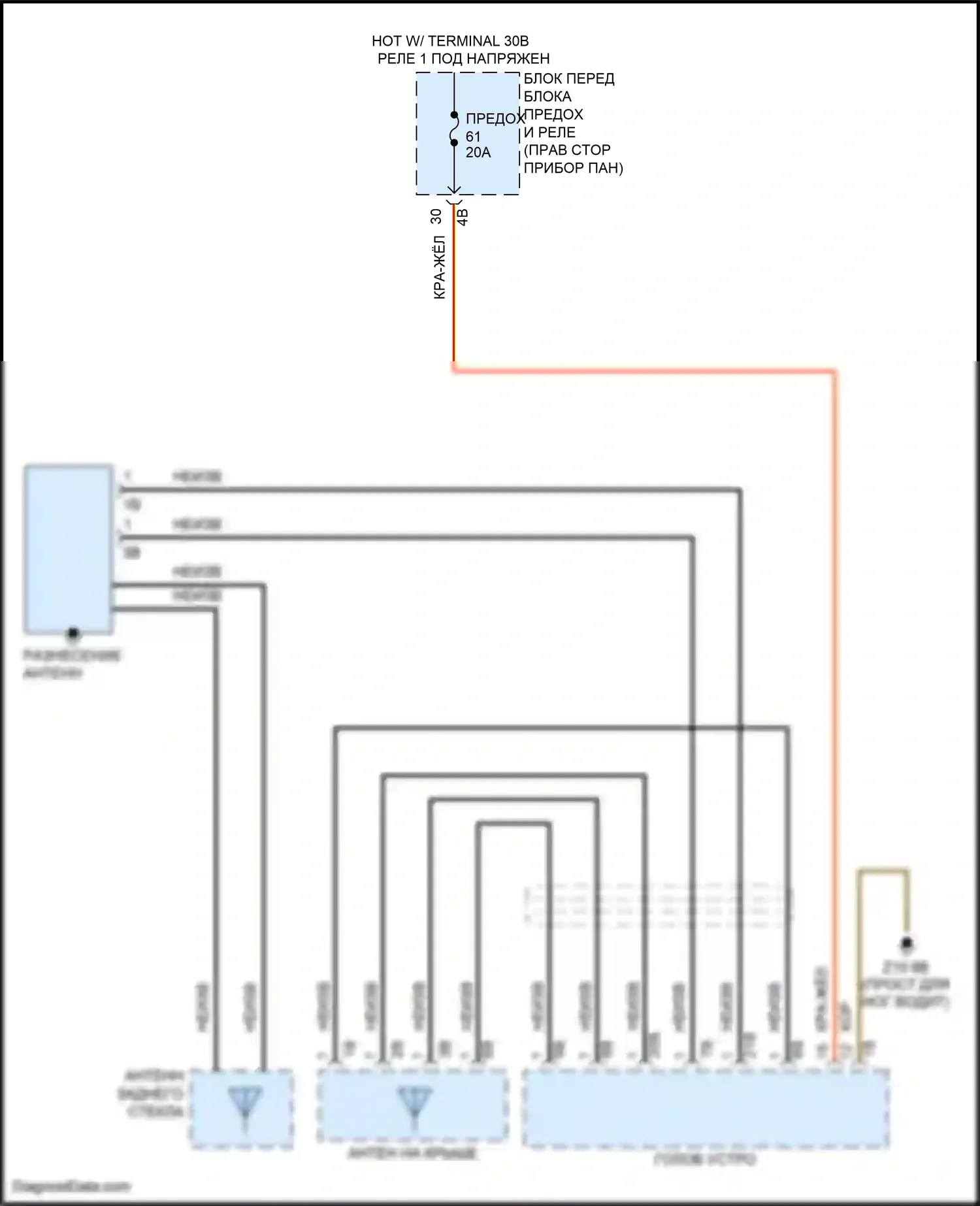 Cooper MINI III (2013-2018): Электросхема антенны диверситета, хэтчбек 