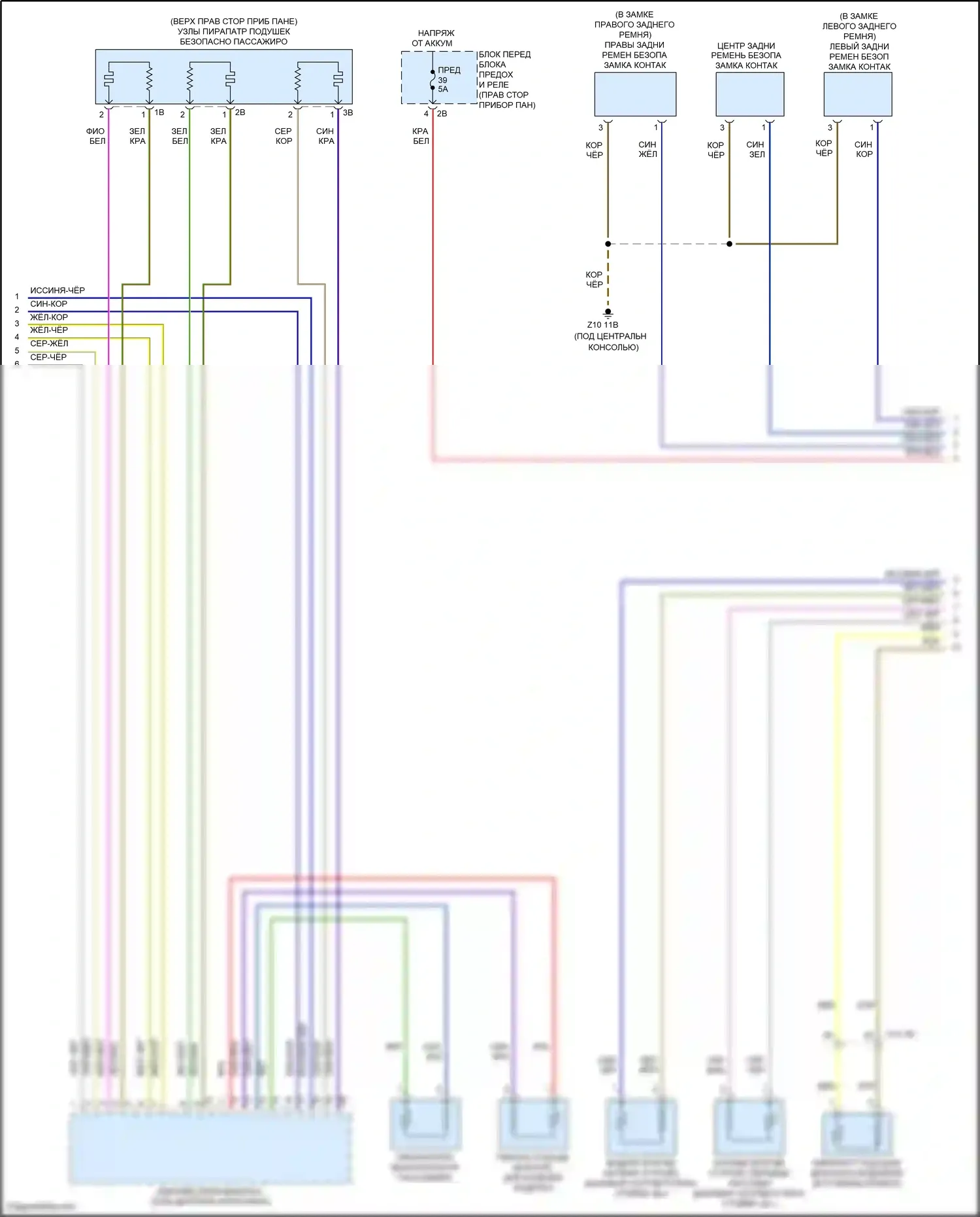 Cooper MINI III (2013-2018): Электросхема подушек безопасности, хэтчбек (2 из 3) 