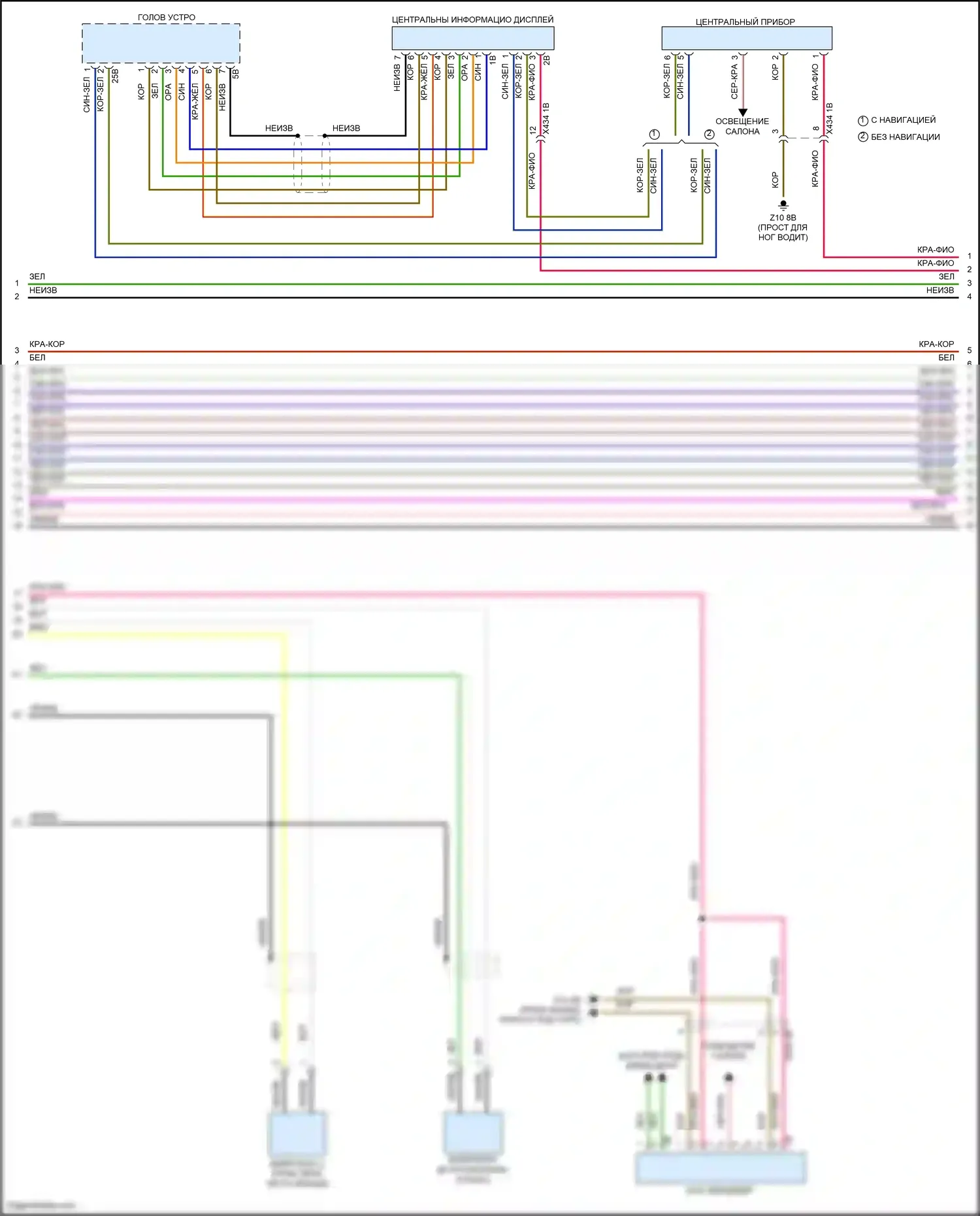 Cooper MINI III (2013-2018): Электросхема навигации, хэтчбек с базовой магнитолой, без активного звукового оформления (2 из 4) 